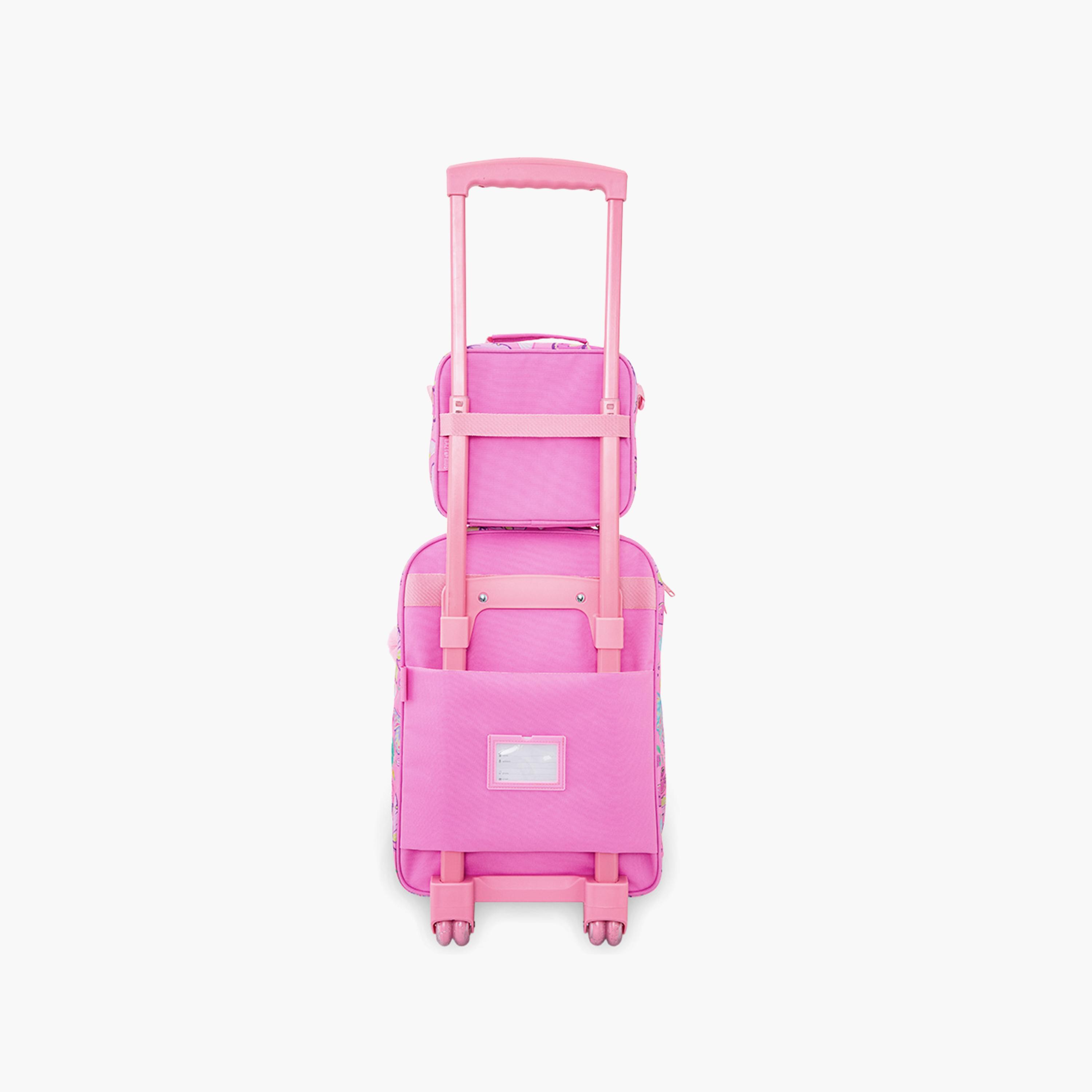 Eazy Kids 3-Piece Trolley School Bag with Lunch Bag & Pencil Case - Butterfly - Pink - 17 Inch-school-bagsandbackpacks-backpacks-image-18