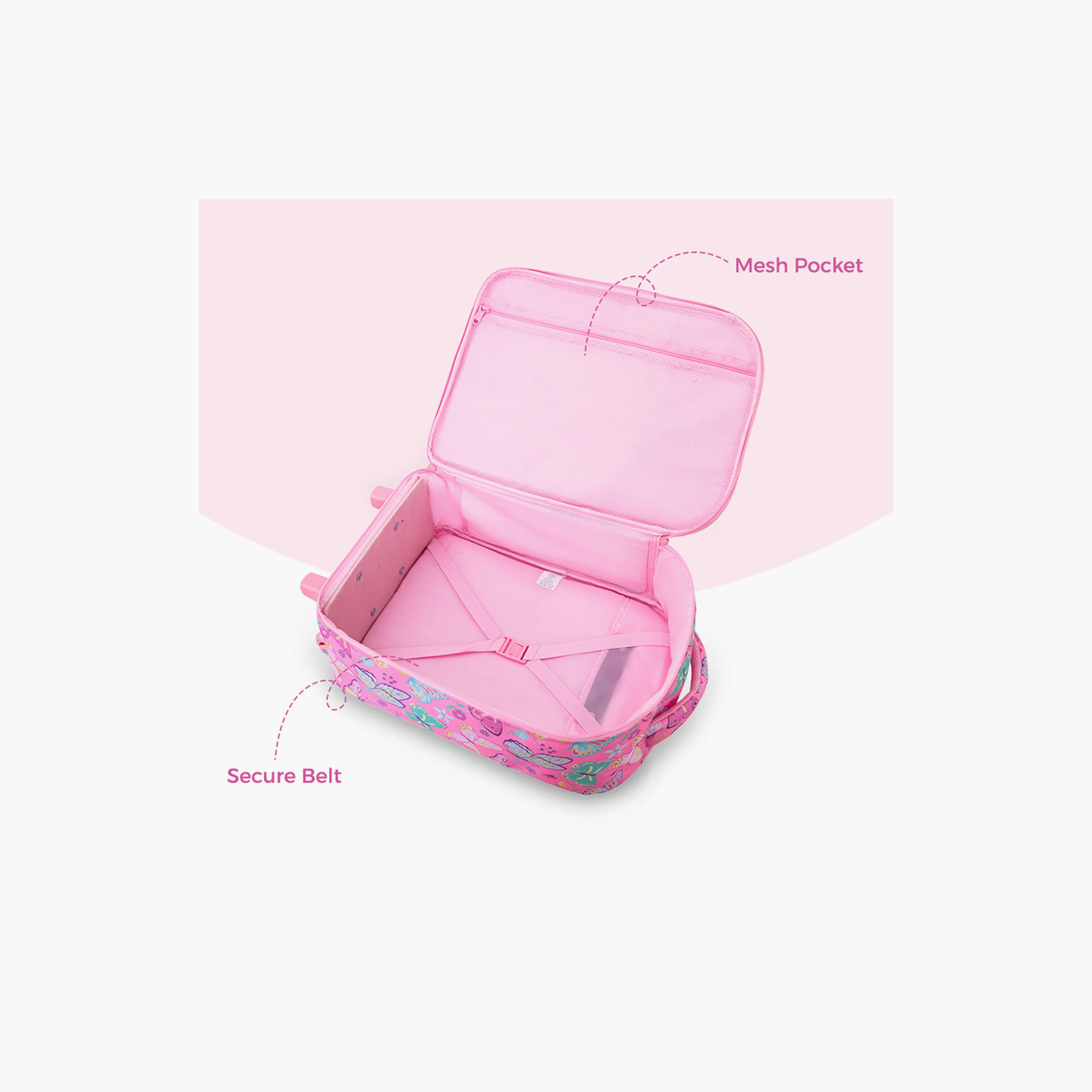 Eazy Kids 3-Piece Trolley School Bag with Lunch Bag & Pencil Case - Butterfly - Pink - 17 Inch-school-bagsandbackpacks-backpacks-image-2