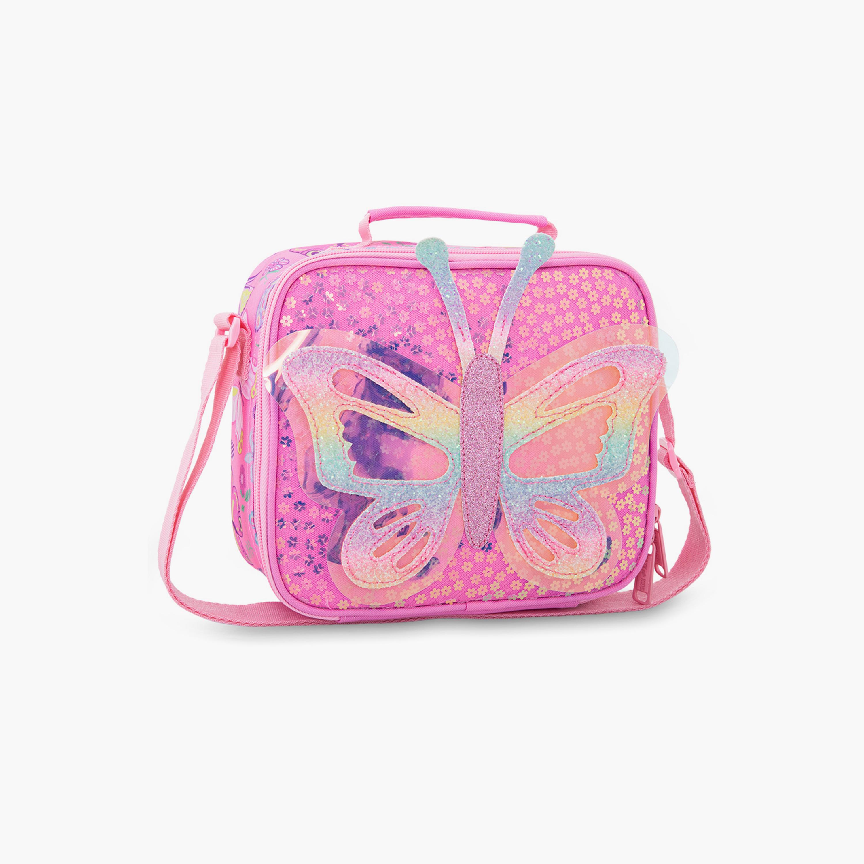 Eazy Kids 3-Piece Trolley School Bag with Lunch Bag & Pencil Case - Butterfly - Pink - 17 Inch-school-bagsandbackpacks-backpacks-image-6