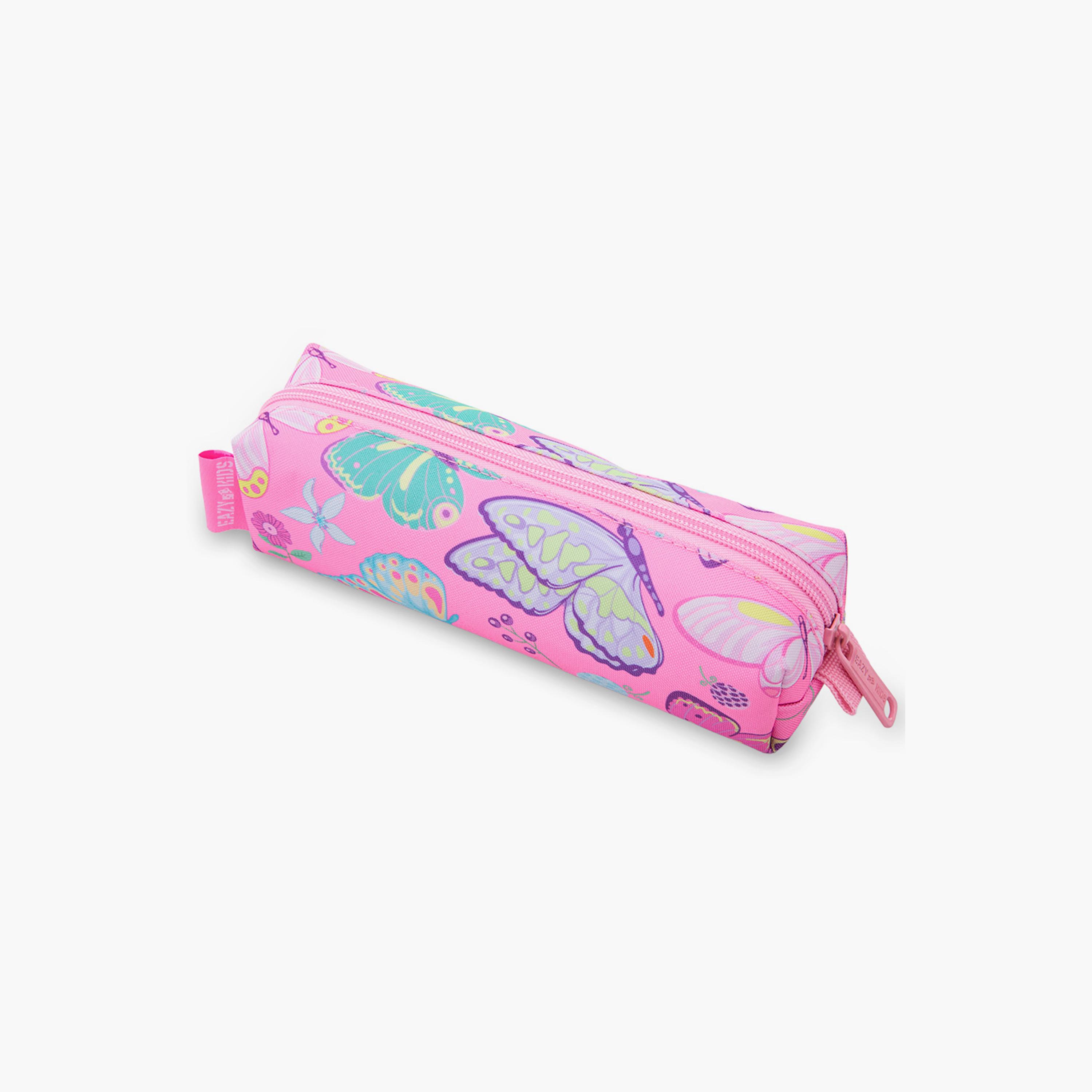Eazy Kids 3-Piece Trolley School Bag with Lunch Bag & Pencil Case - Butterfly - Pink - 17 Inch-school-bagsandbackpacks-backpacks-image-7