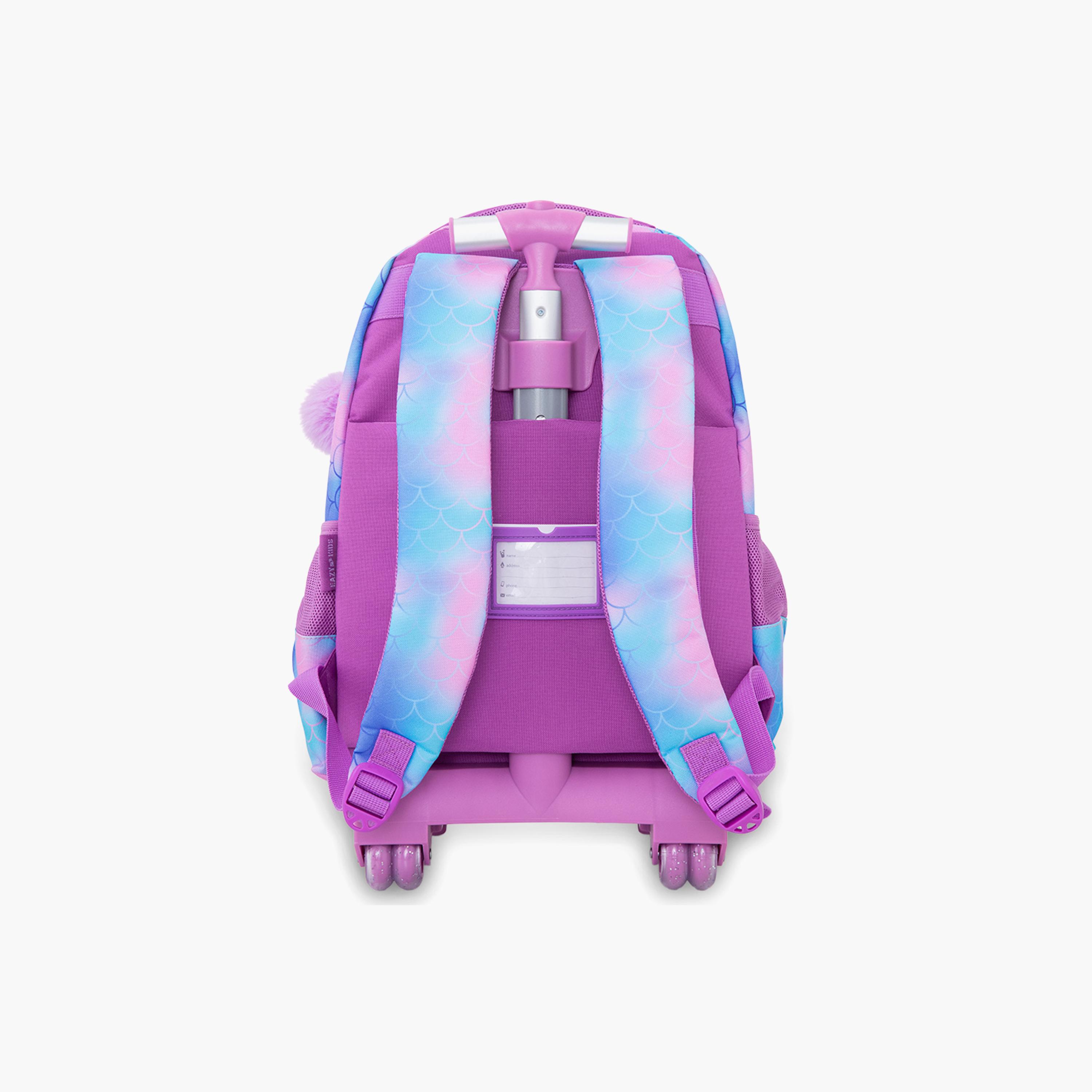 Eazy Kids 3-Piece Trolley School Bag with Lunch Bag & Pencil Case - Mermaid - Pink - 17 Inch-school-bagsandbackpacks-backpacks-image-15