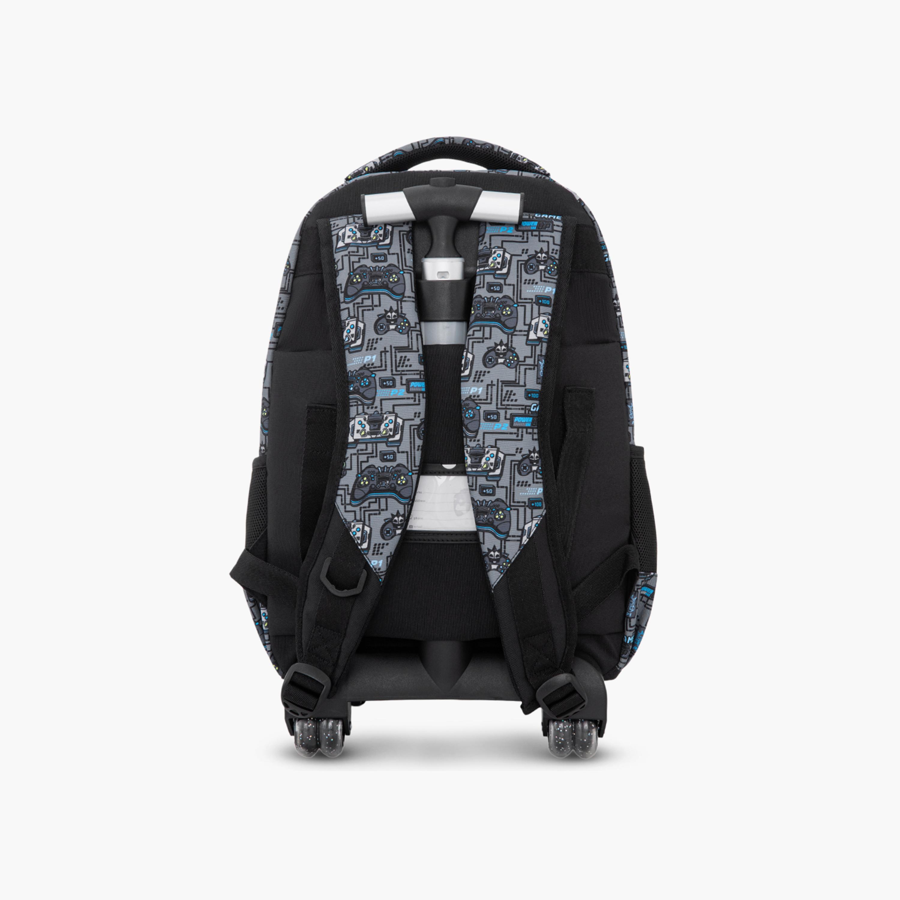 Eazy Kids 3-Piece Trolley School Bag with Lunch Bag & Pencil Case - Gamer - Grey - 17 Inch-school-bagsandbackpacks-backpacks-image-14