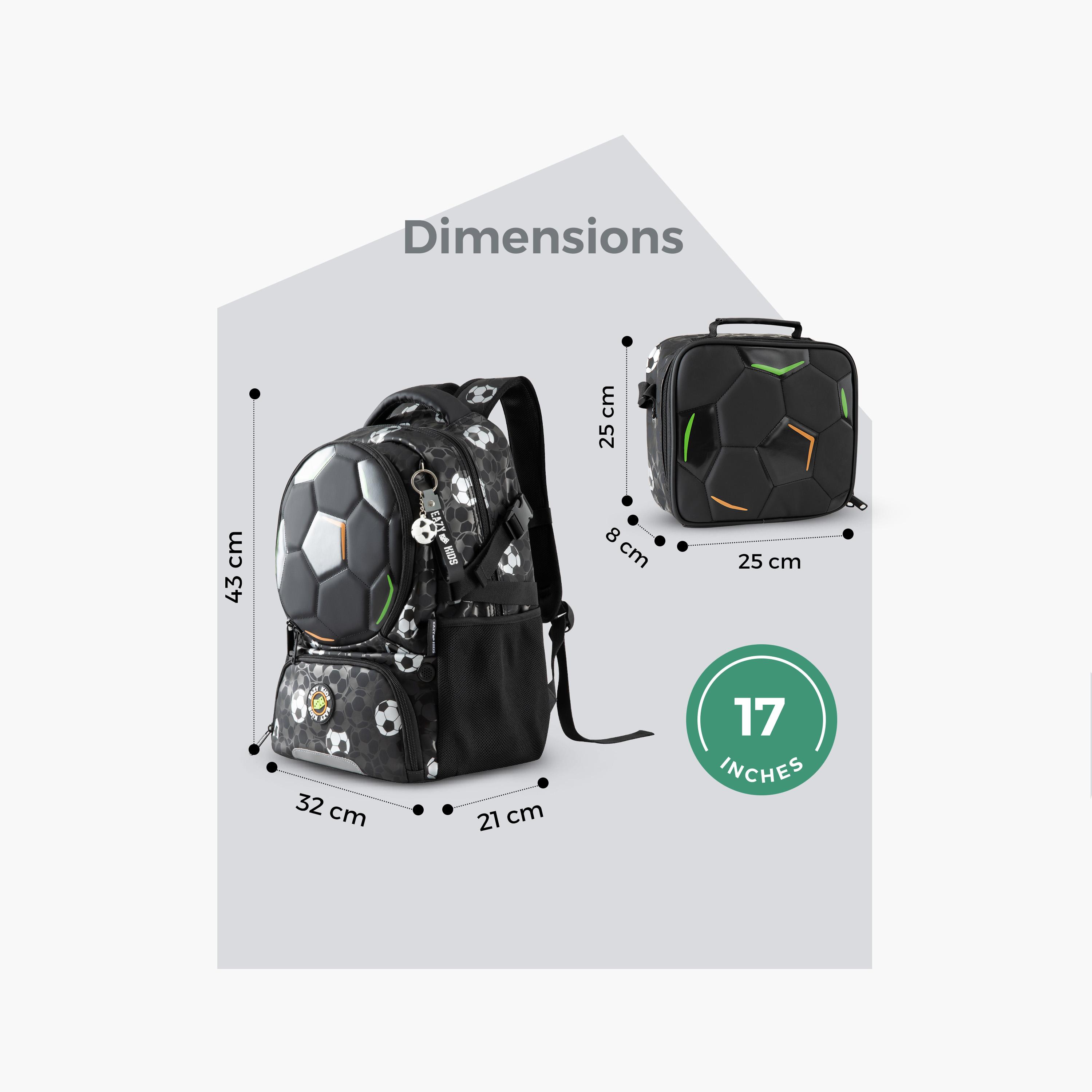 Eazy Kids Footballer Backpack with Free Football - Black-school-bagsandbackpacks-backpacks-image-4