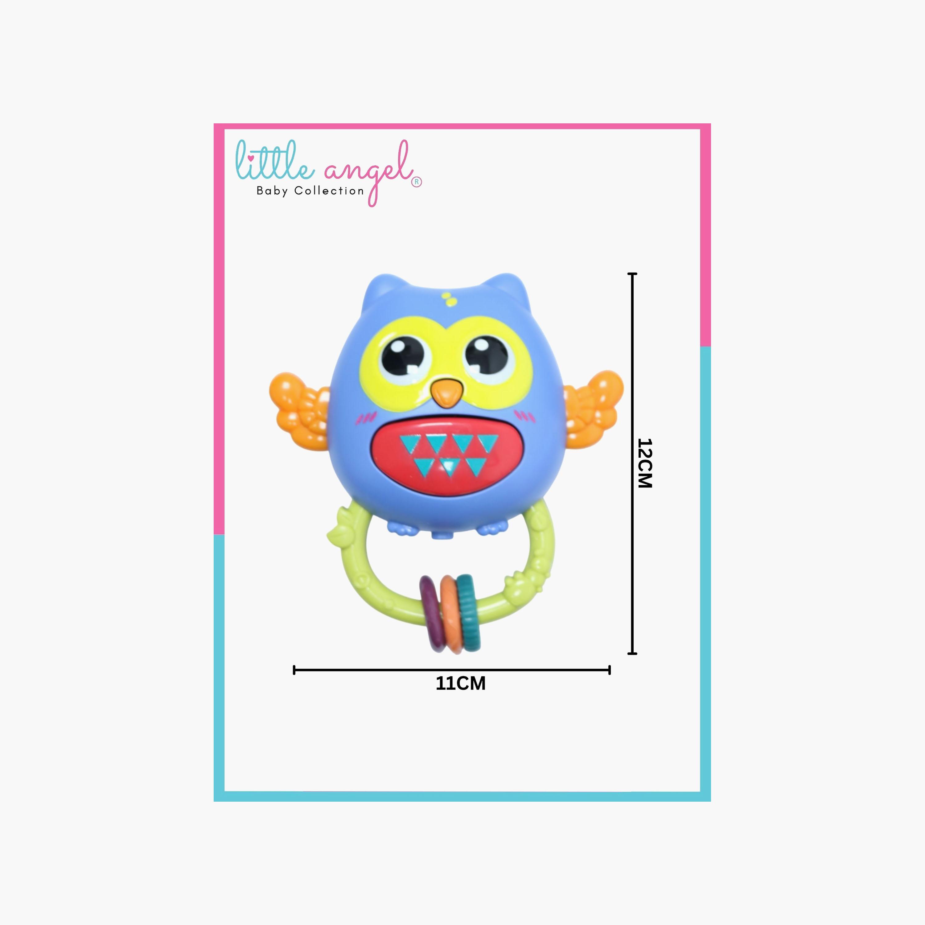 Little Angel Musical Owl Rattle Interactive Sensory Teething Toy-toys-babyandtoddlertoys-rattlesandteethers-image-5