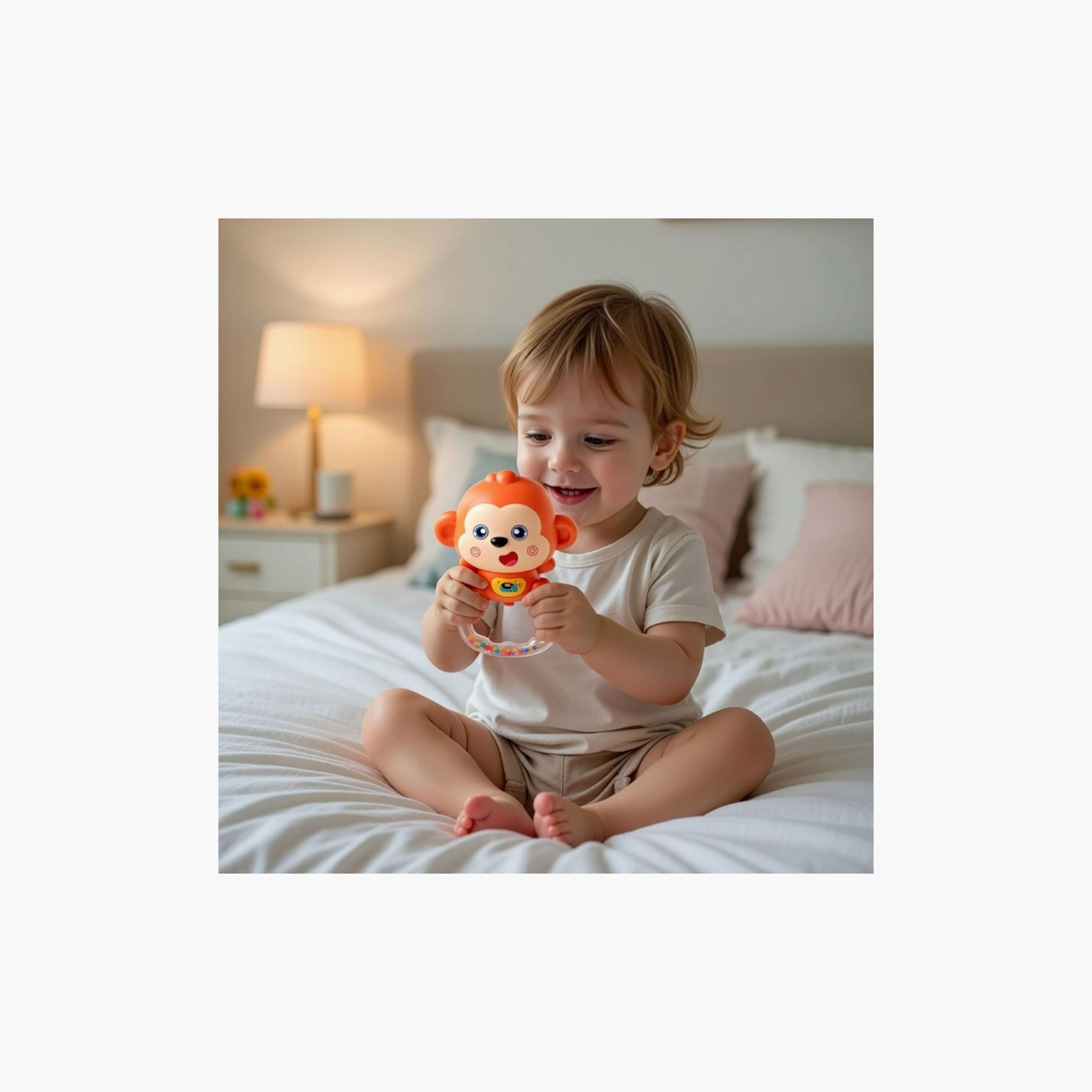 Little Angel Musical Monkey Rattle Toy-toys-babyandtoddlertoys-rattlesandteethers-image-2