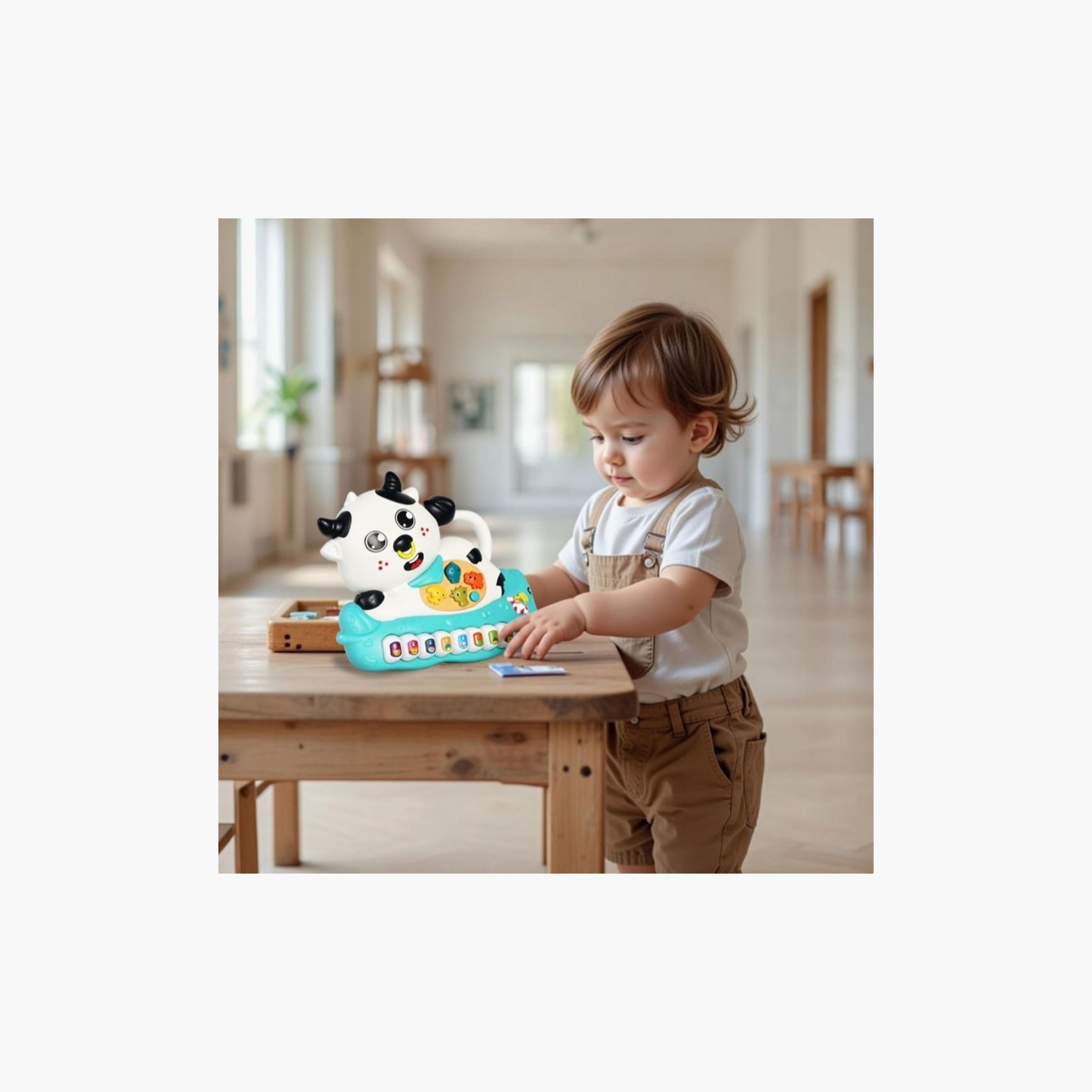 Little Angel Musical Cow Piano Toy with Light & Sound-toys-babyandtoddlertoys-lightsandmusicaltoys-image-2