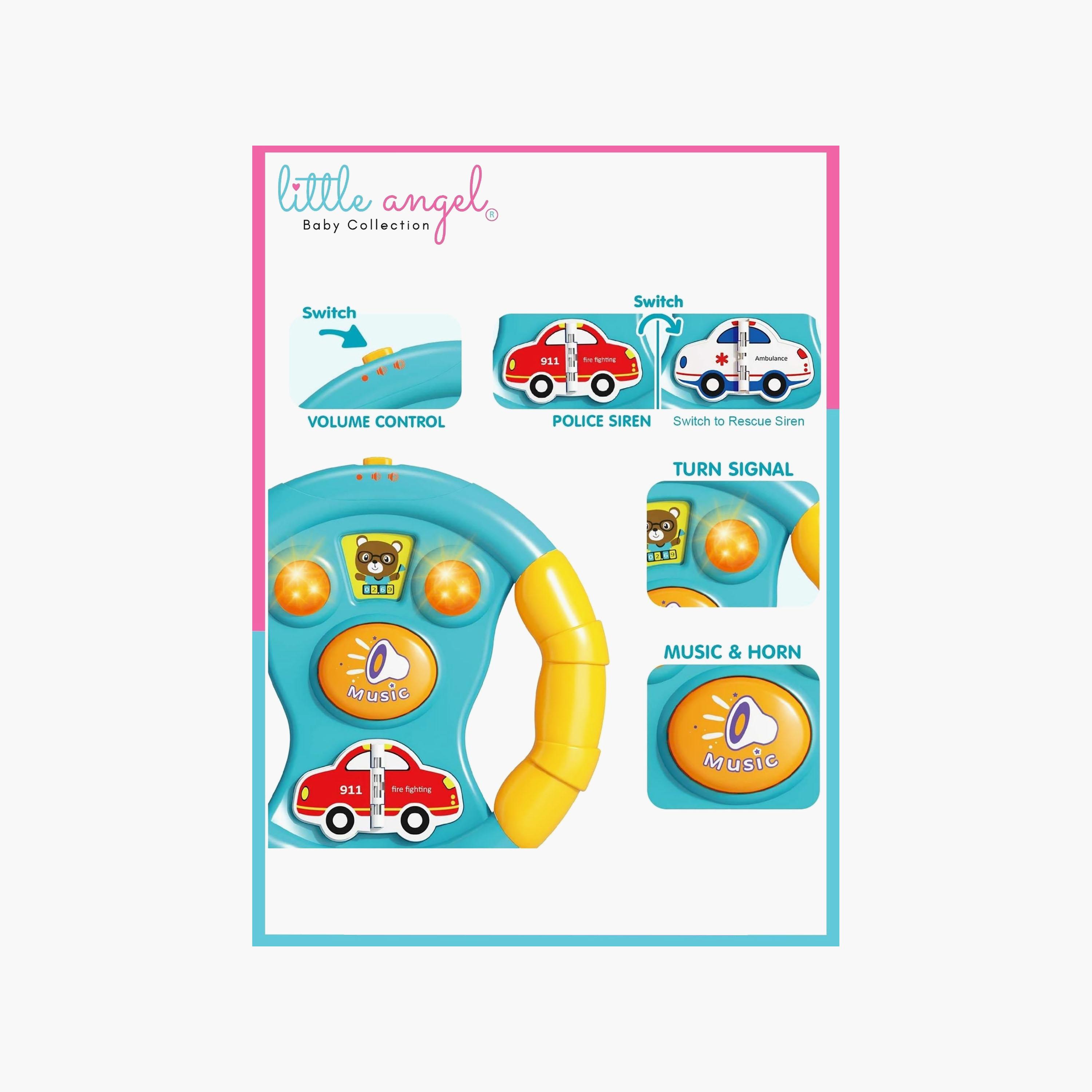 Little Angel Musical Steering Wheel Toy with Light & Sound-toys-babyandtoddlertoys-lightsandmusicaltoys-image-4