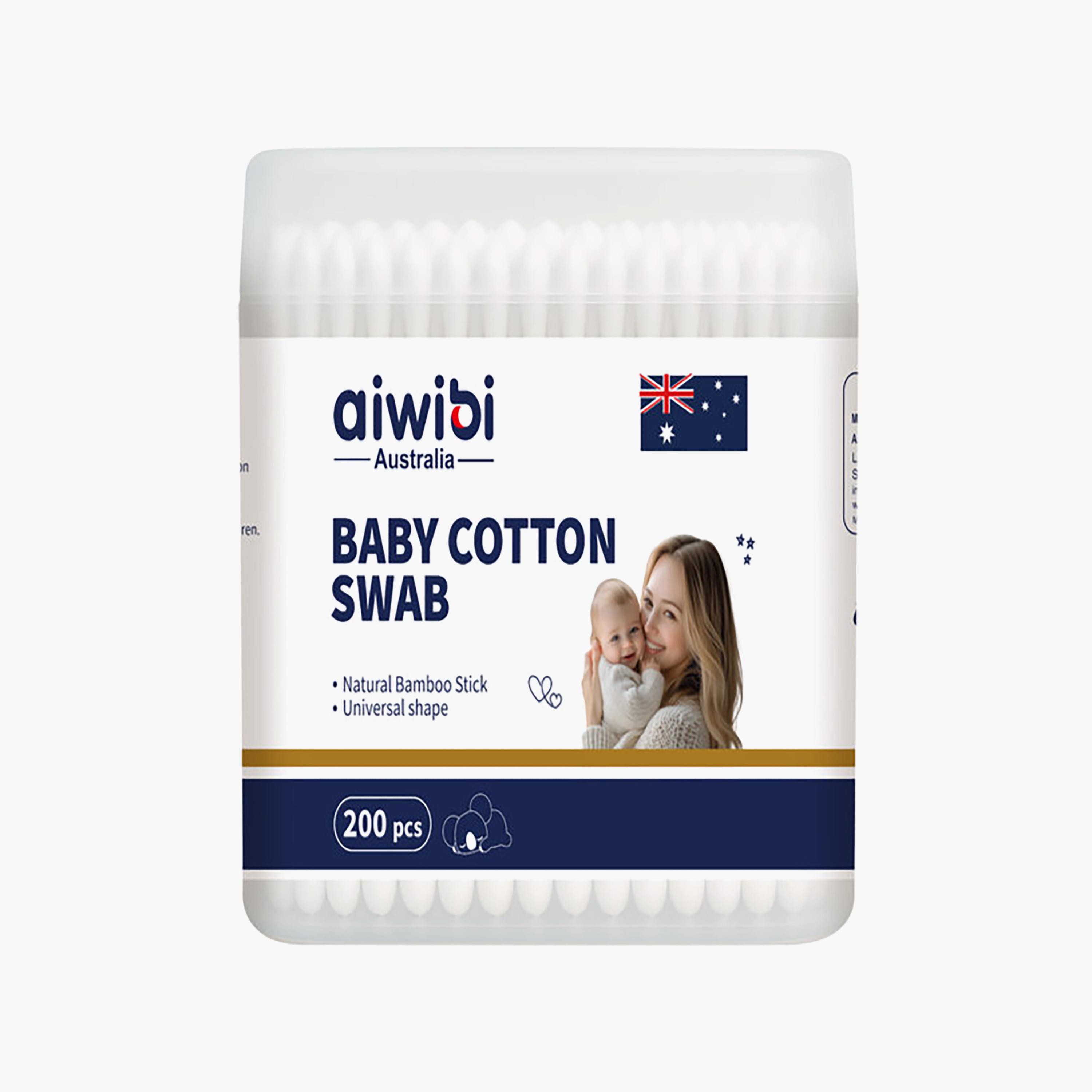 Aiwibi 200-Piece Baby Cotton Swabs Natural Bamboo Sticks-beautyandpersonalcare-babycare-wipesandbuds-image-1