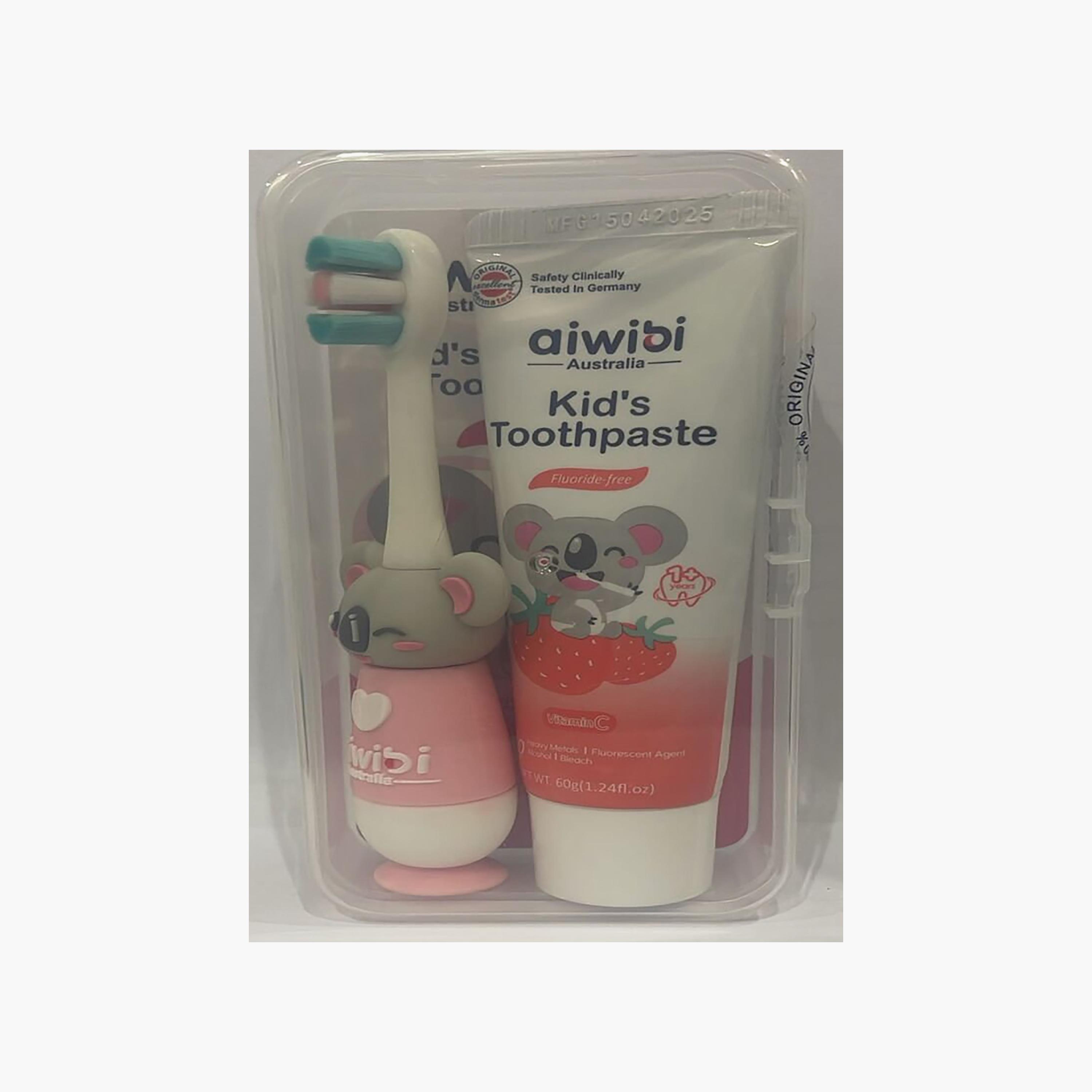 طقم فرشاة ومعجون أسنان للأطفال بنكهة الفراولة من آيويبي-baby-bathandcare-oralcare-teethanddentalcare-image-1