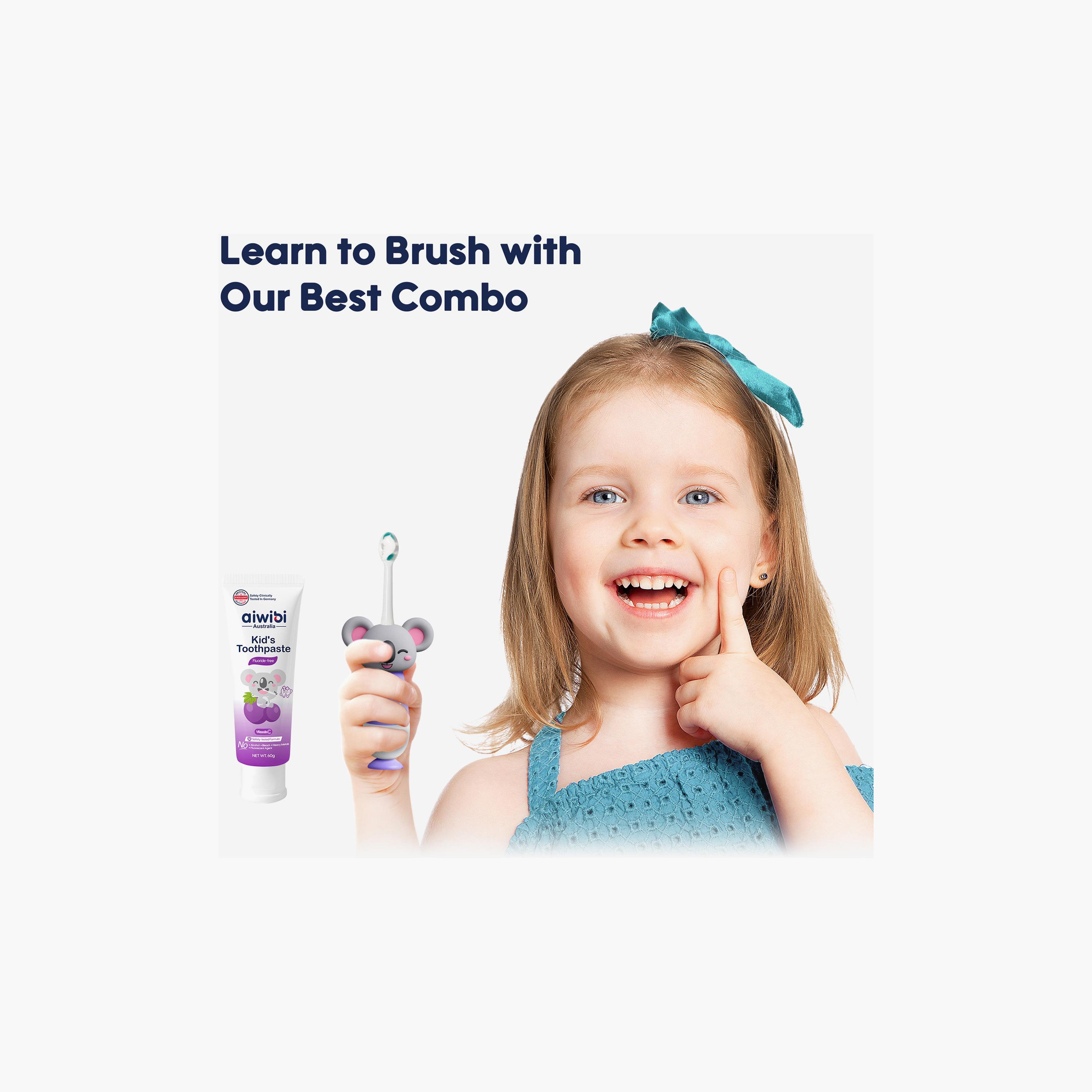 Aiwibi Kid's Toothpaste & Toothbrush Set - Berry-baby-bathandcare-oralcare-teethanddentalcare-image-3