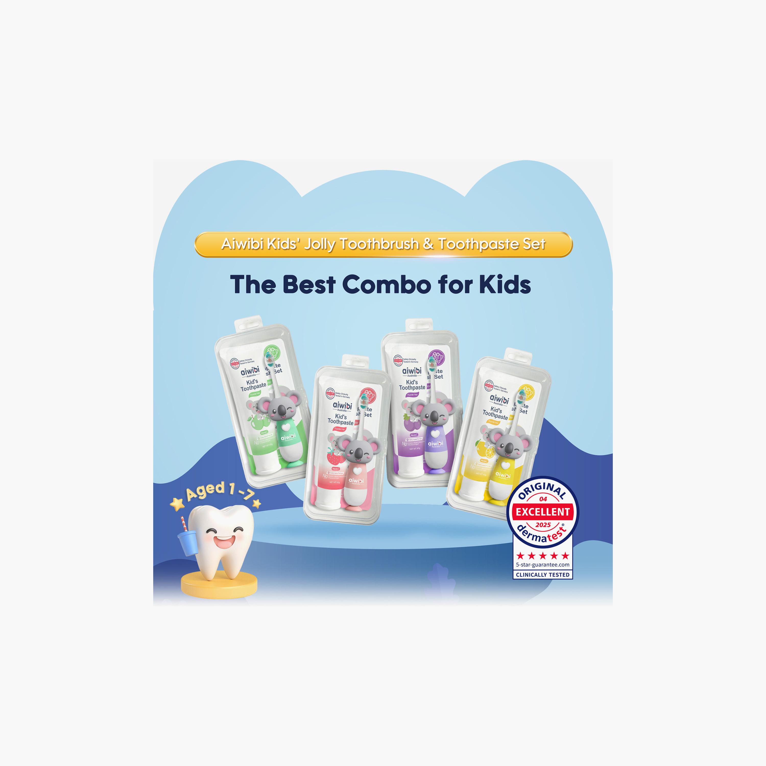 Aiwibi Kid's Toothpaste & Toothbrush Set - Berry-baby-bathandcare-oralcare-teethanddentalcare-image-4