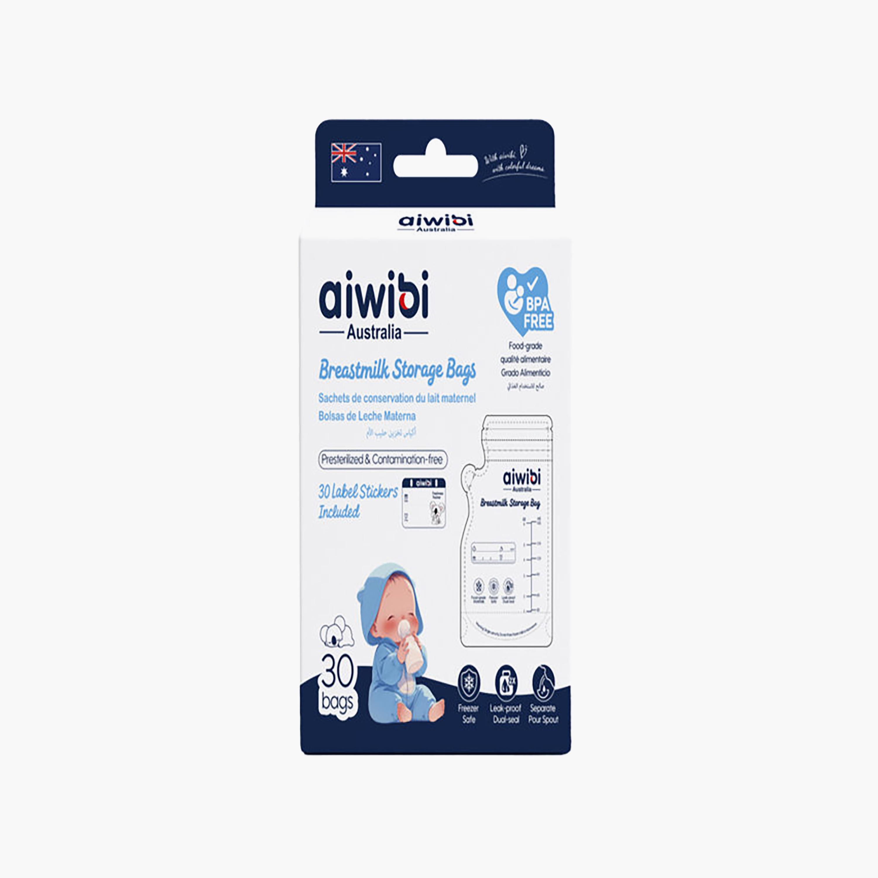 Aiwibi 30-Piece Breastmilk Storage Bags with Label Stickers-baby-feeding-breastfeedingandcare-image-3