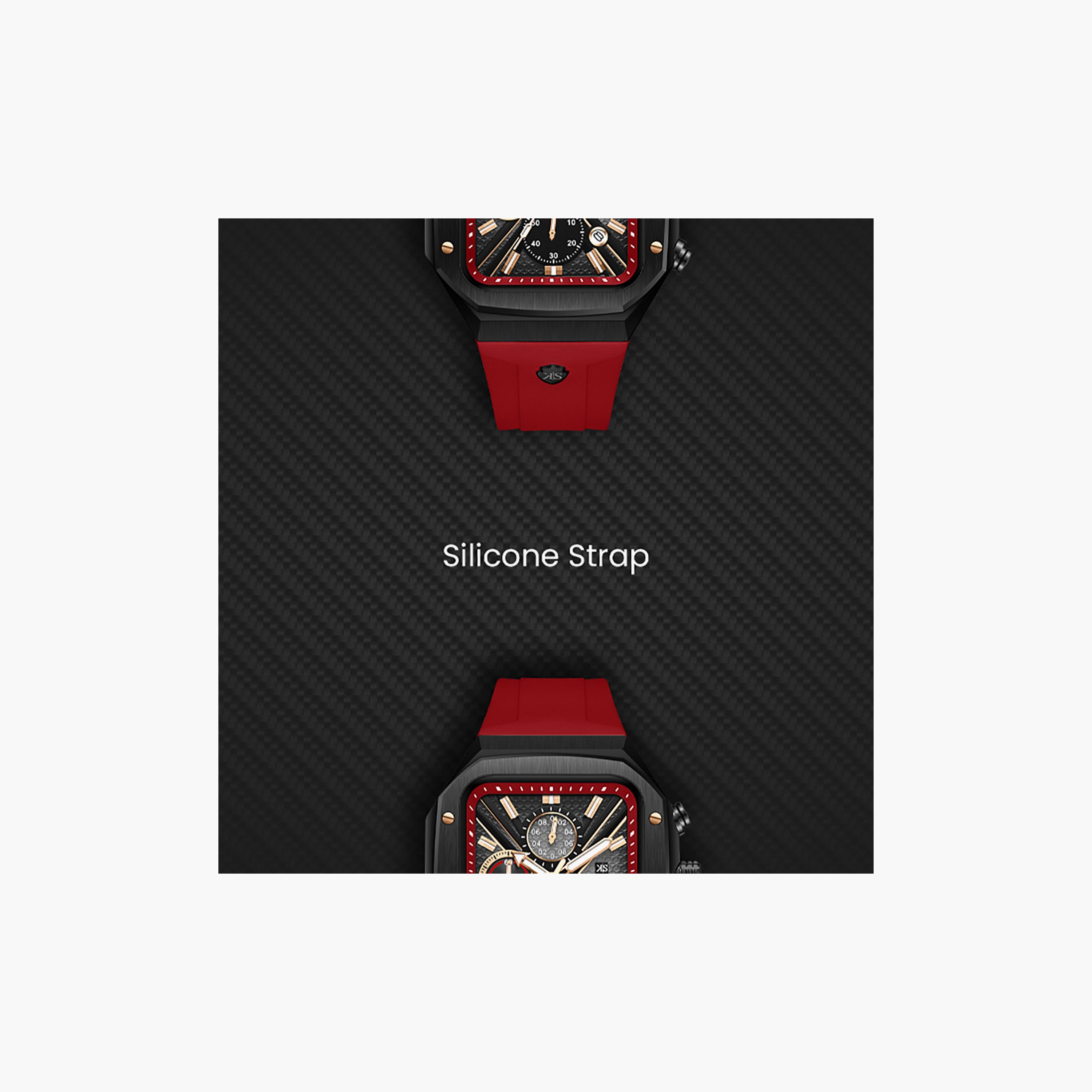 Kenneth Scott Men's 44 MM Chronograph Black Dial Silicone Strap | K26104-BSRB-men-watchesandjewellery-watches-image-5