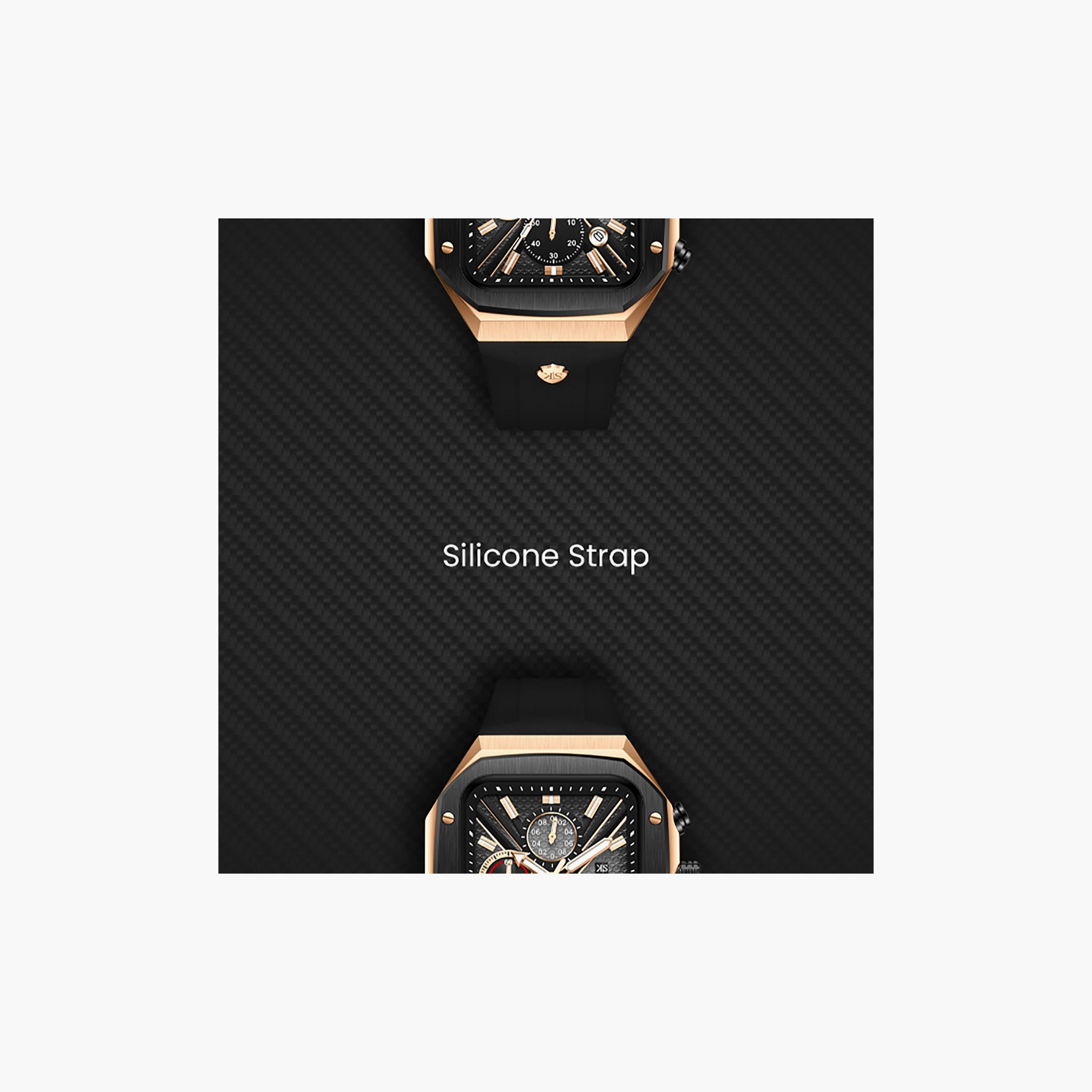Kenneth Scott Men's 44 MM Chronograph Black Dial Silicone Strap | K26104-KSBB-men-watchesandjewellery-watches-image-5