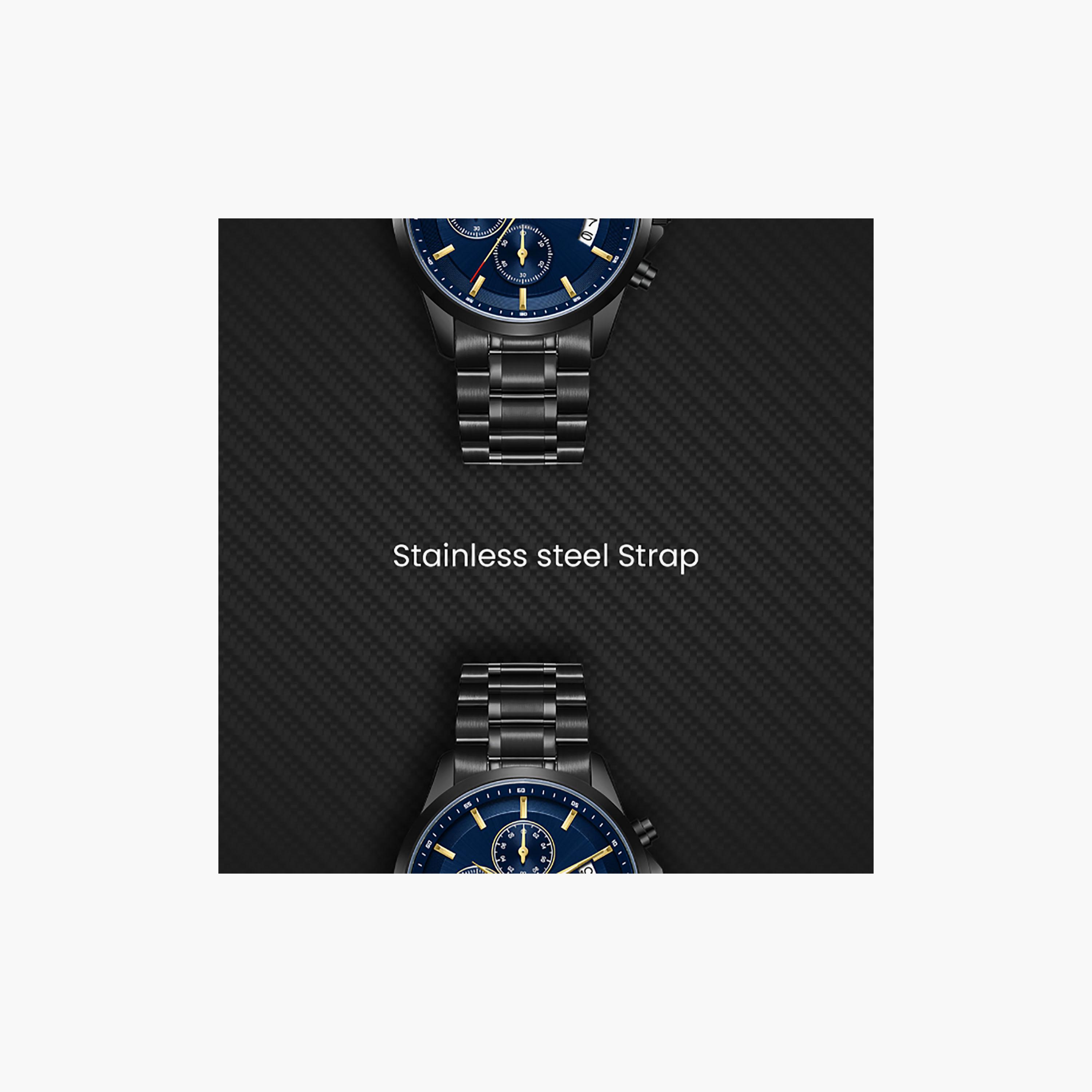 Kenneth Scott Men's 42 MM Chronograph Blue Dial Stainless Steel Strap | K26106-BBBN-men-watchesandjewellery-watches-image-5