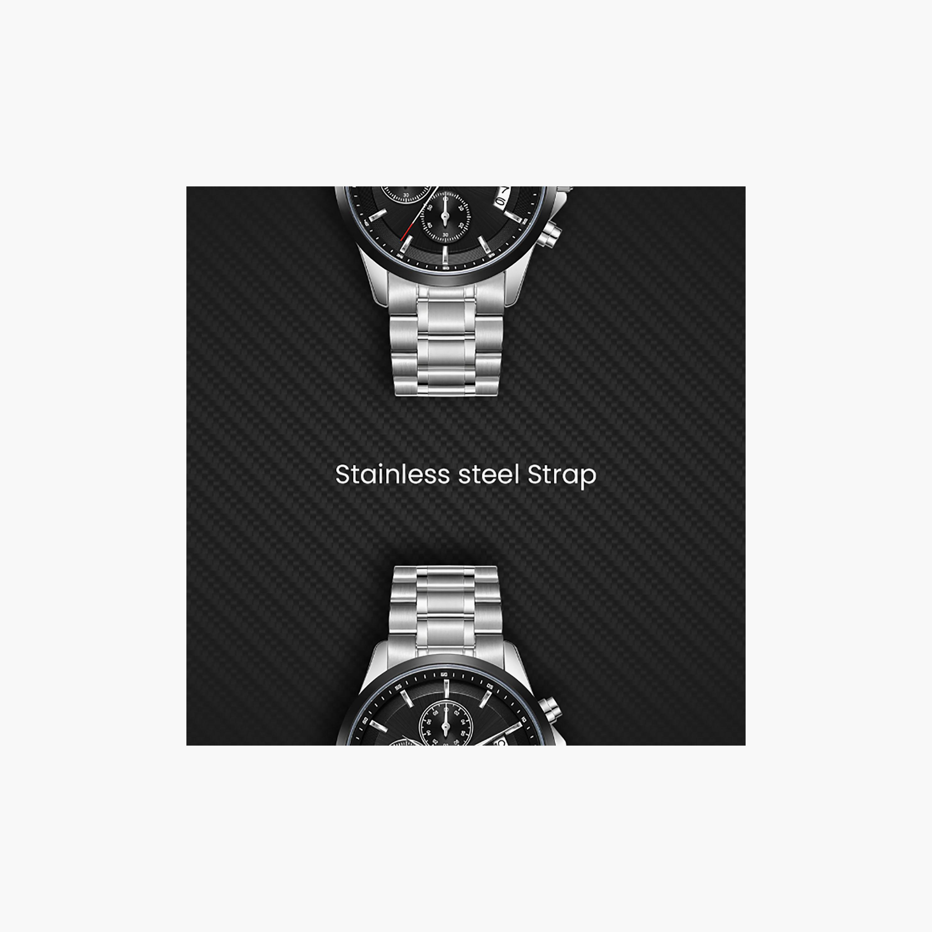 Kenneth Scott Men's 42 MM Chronograph Black Dial Stainless Steel Strap | K26106-SBSB-men-watchesandjewellery-watches-image-5