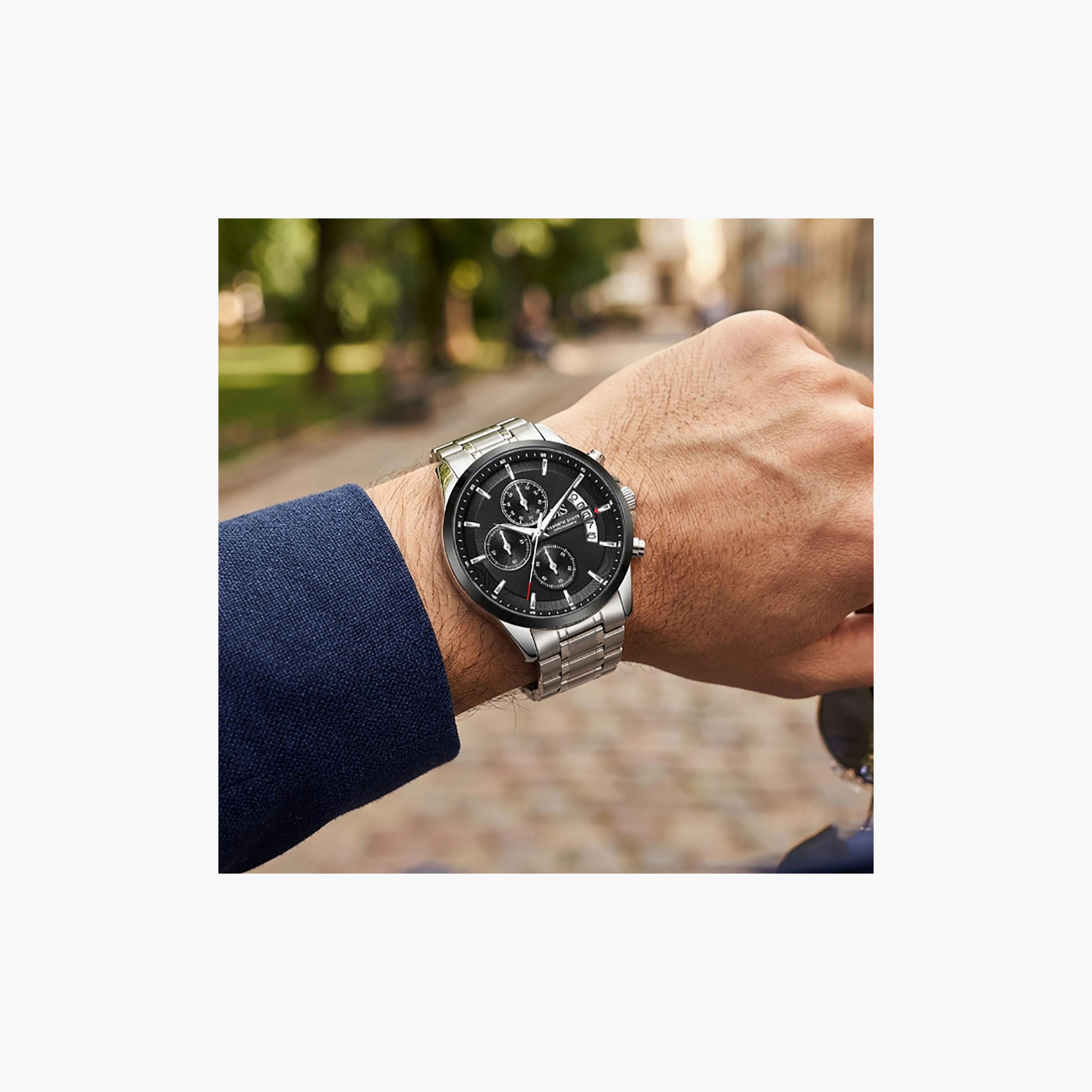 Kenneth Scott Men's 42 MM Chronograph Black Dial Stainless Steel Strap | K26106-SBSB-men-watchesandjewellery-watches-image-8