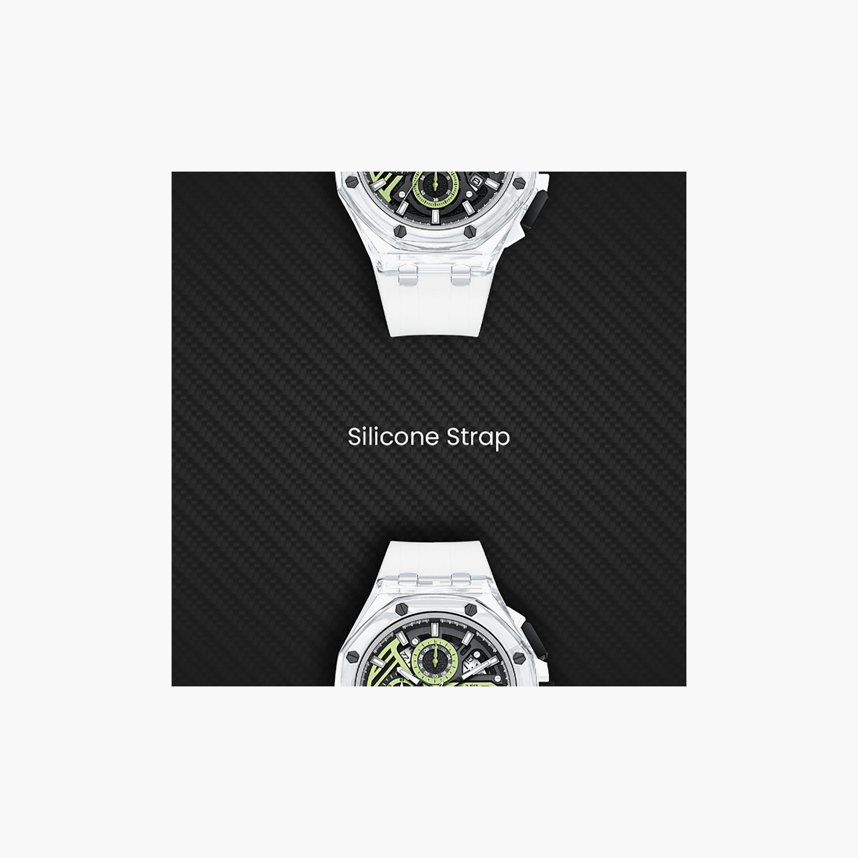 Kenneth Scott Men's 46 MM Chronograph Green Dial Silicone Strap | K26109-ZSWBG-men-watchesandjewellery-watches-image-5