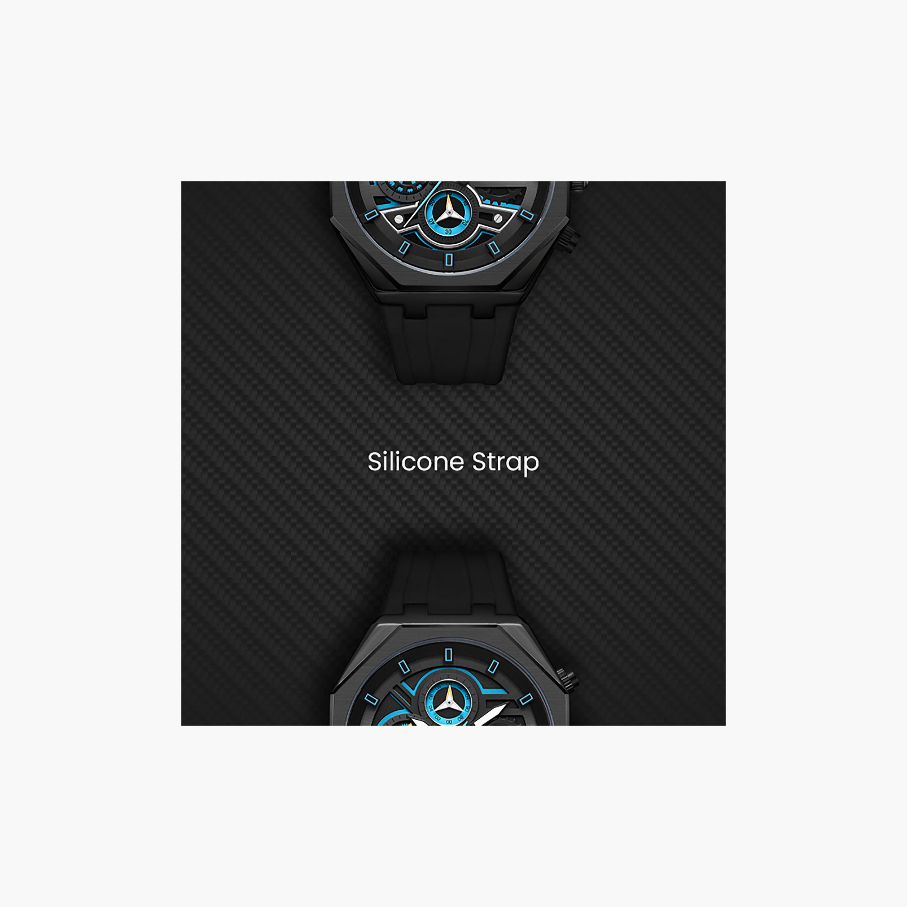 Kenneth Scott Men's 43 MM Chronograph Black Dial Silicone Strap | K26111-BSBB-men-watchesandjewellery-watches-image-5