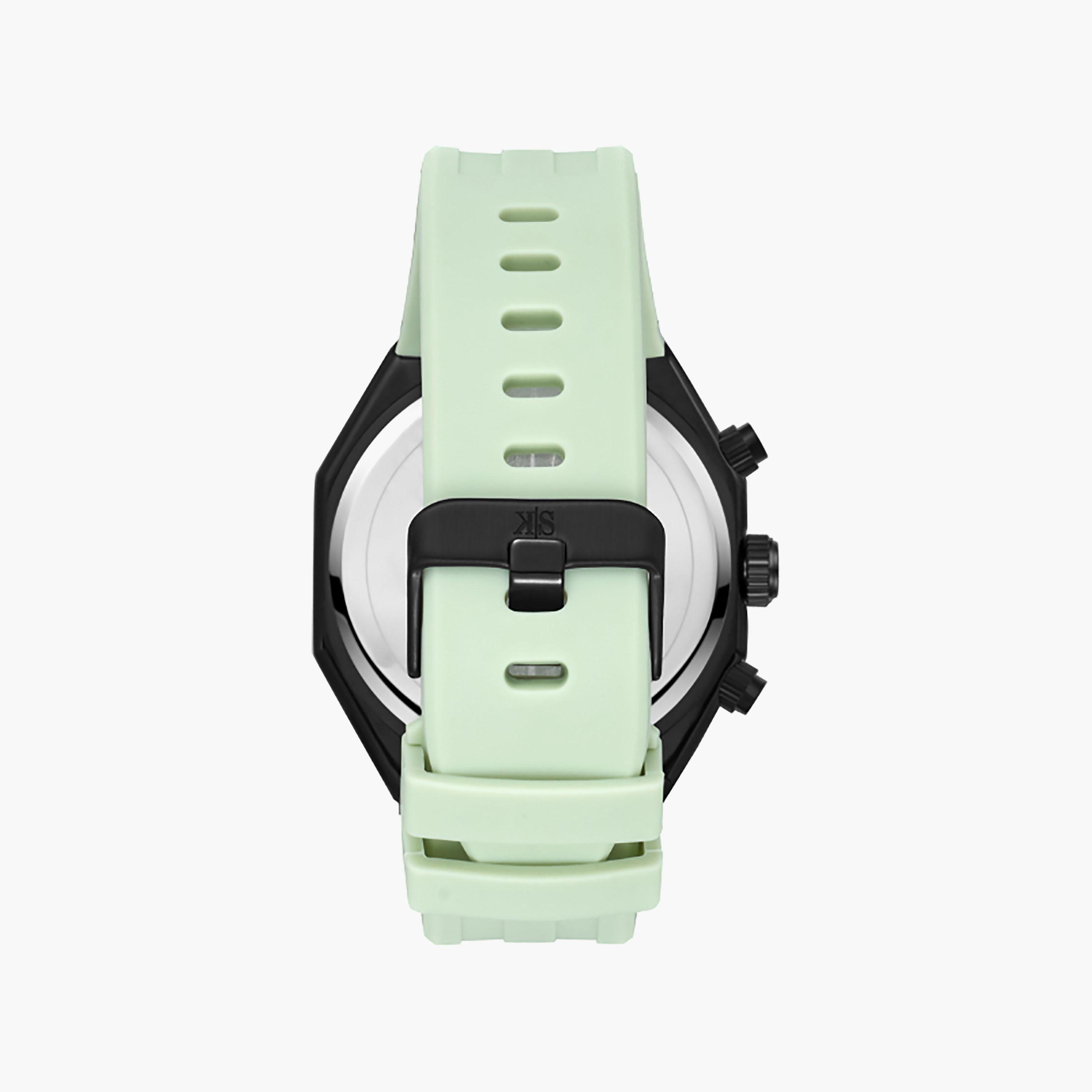 Kenneth Scott Men's 43 MM Chronograph Black Dial Silicone Strap | K26111-BSHB-men-watchesandjewellery-watches-image-3