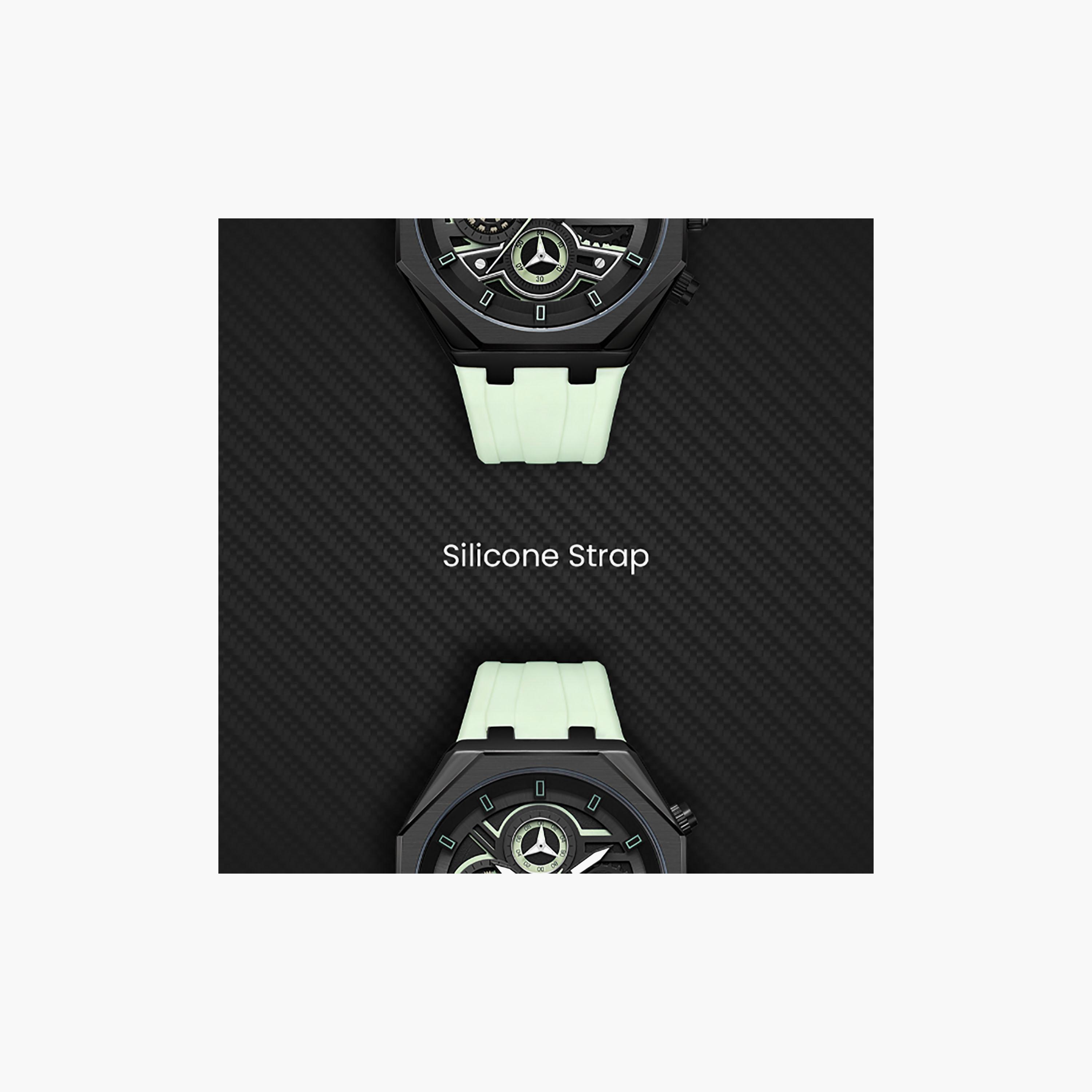 Kenneth Scott Men's 43 MM Chronograph Black Dial Silicone Strap | K26111-BSHB-men-watchesandjewellery-watches-image-5