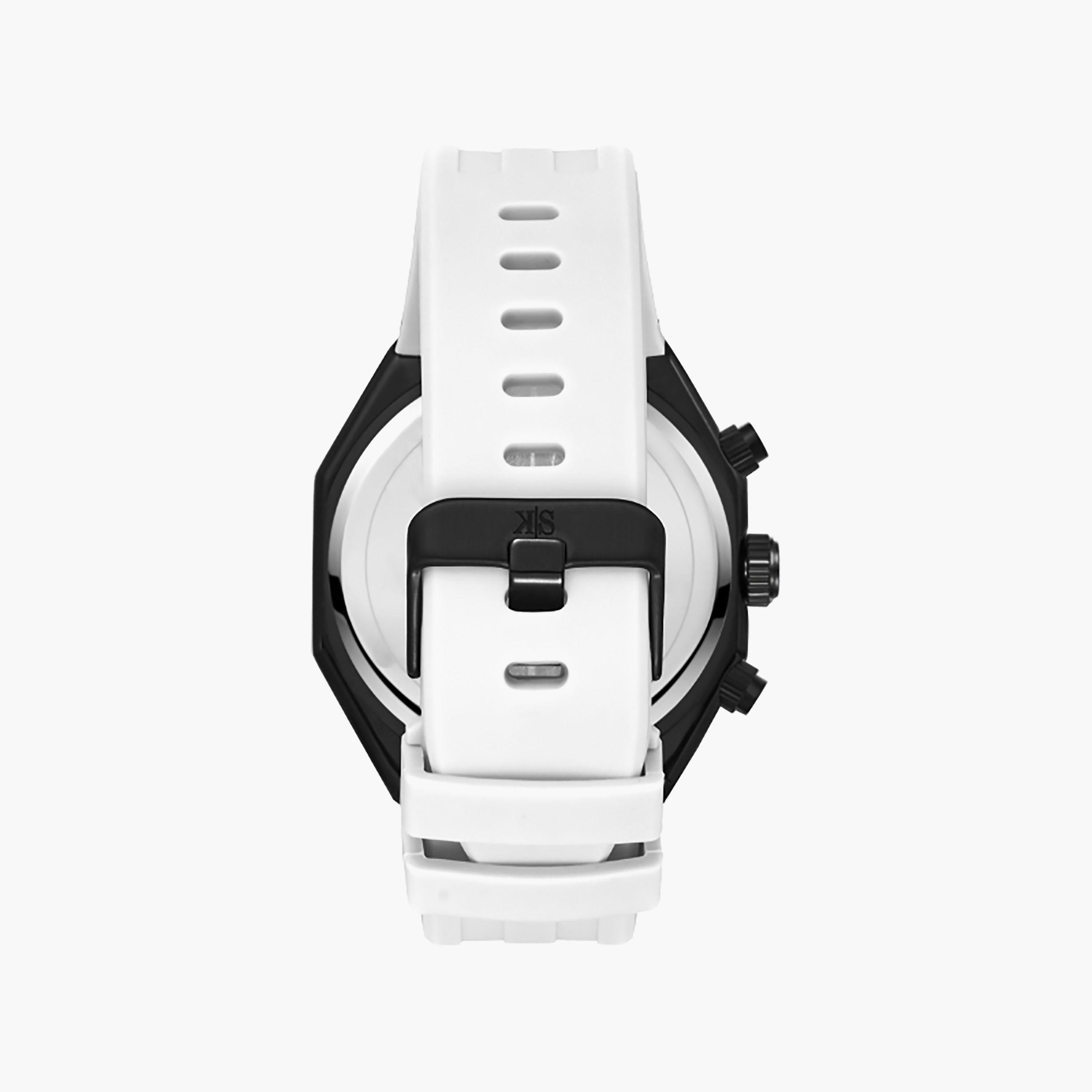 Kenneth Scott Men's 43 MM Chronograph Black Dial Silicone Strap | K26111-BSWB-men-watchesandjewellery-watches-image-3