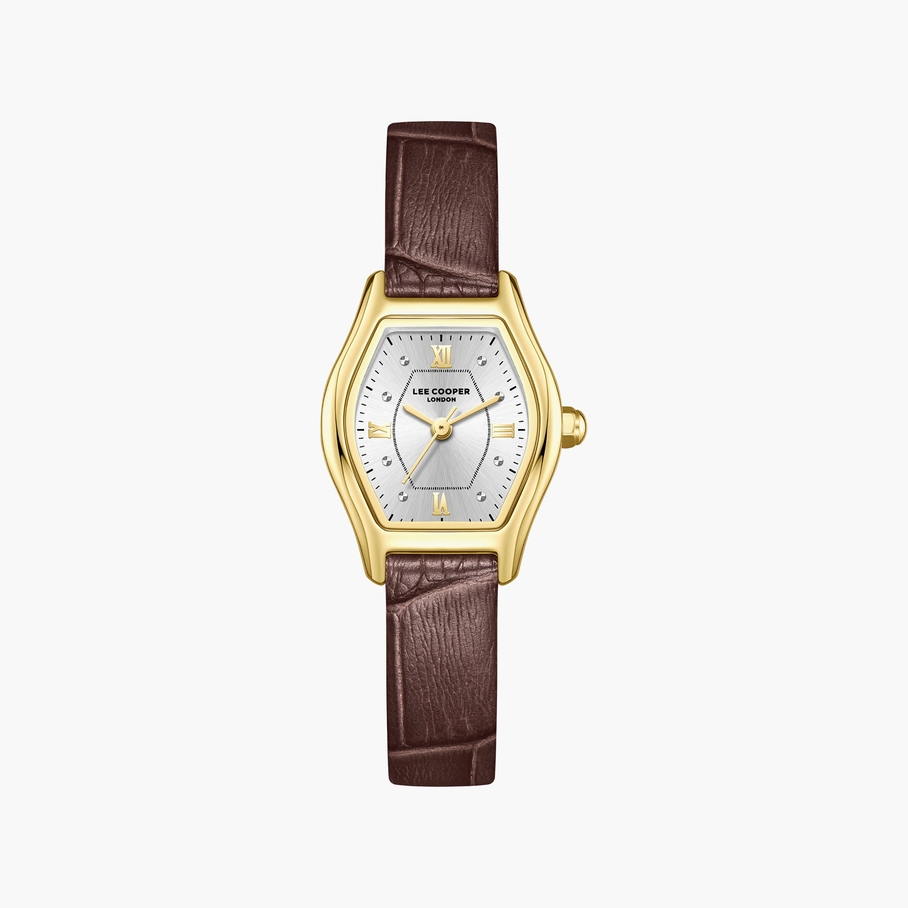 Lee Cooper Women's 29 MM Analog Silver Dial Leather Strap | LC08392-432-women-watchesandjewellery-watches-image-1