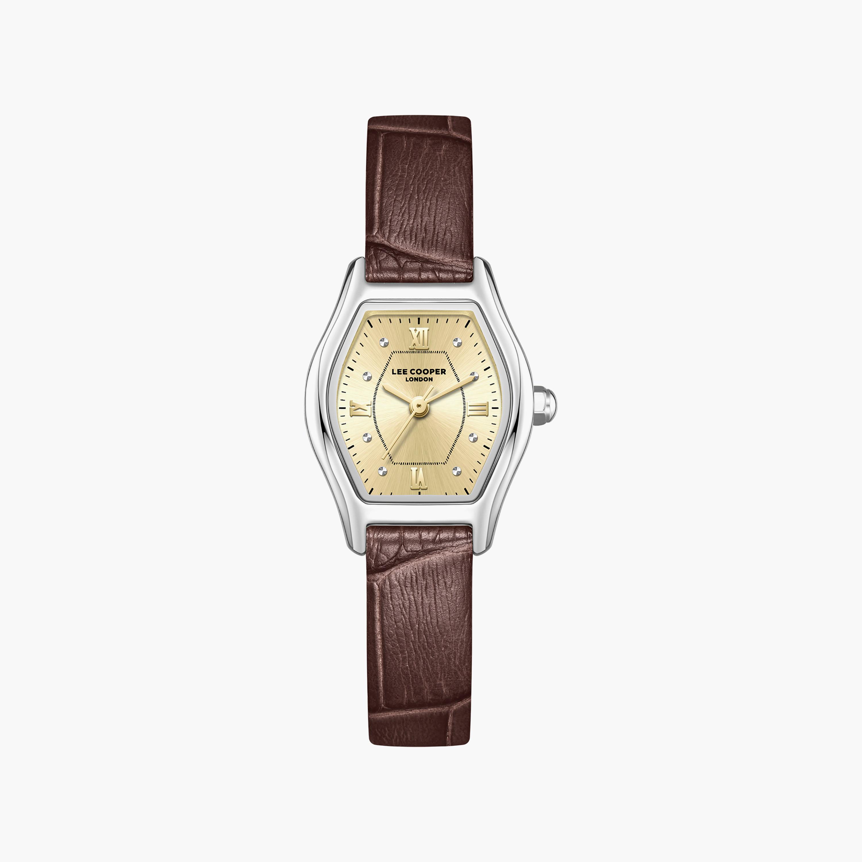 Lee Cooper Women's 29 MM Analog Gold Dial Leather Strap | LC08392-312-women-watchesandjewellery-watches-image-1