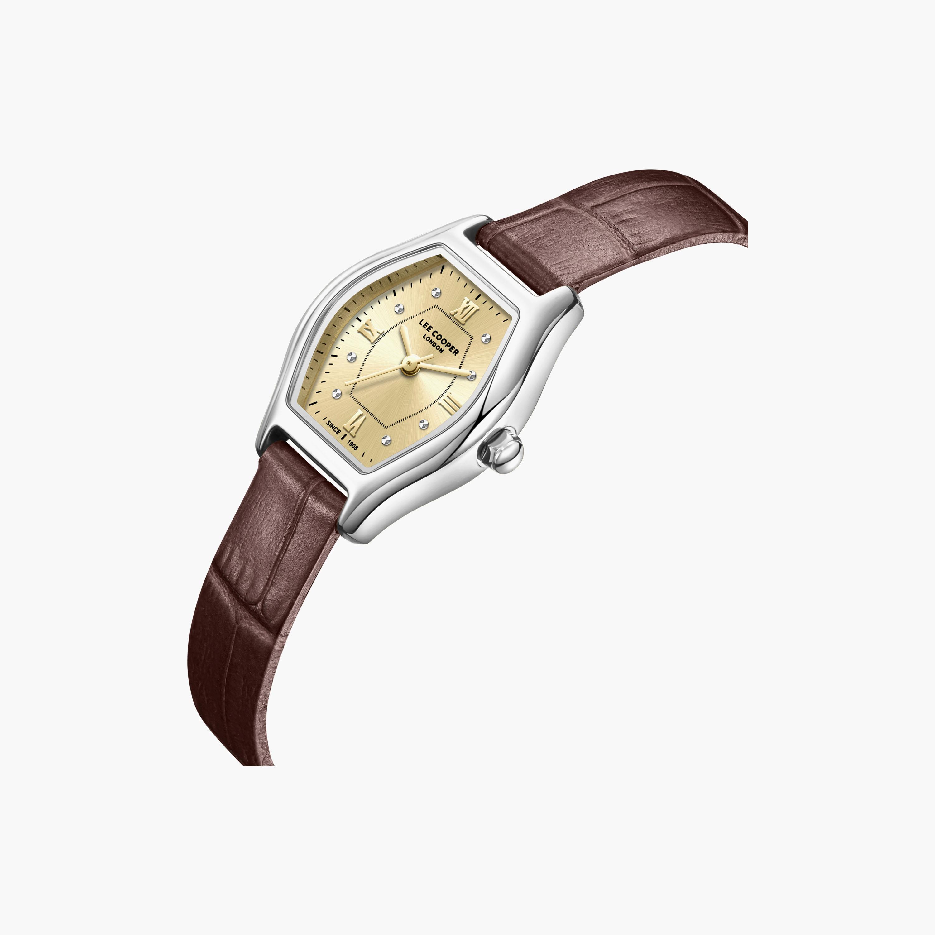 Lee Cooper Women's 29 MM Analog Gold Dial Leather Strap | LC08392-312-women-watchesandjewellery-watches-image-3