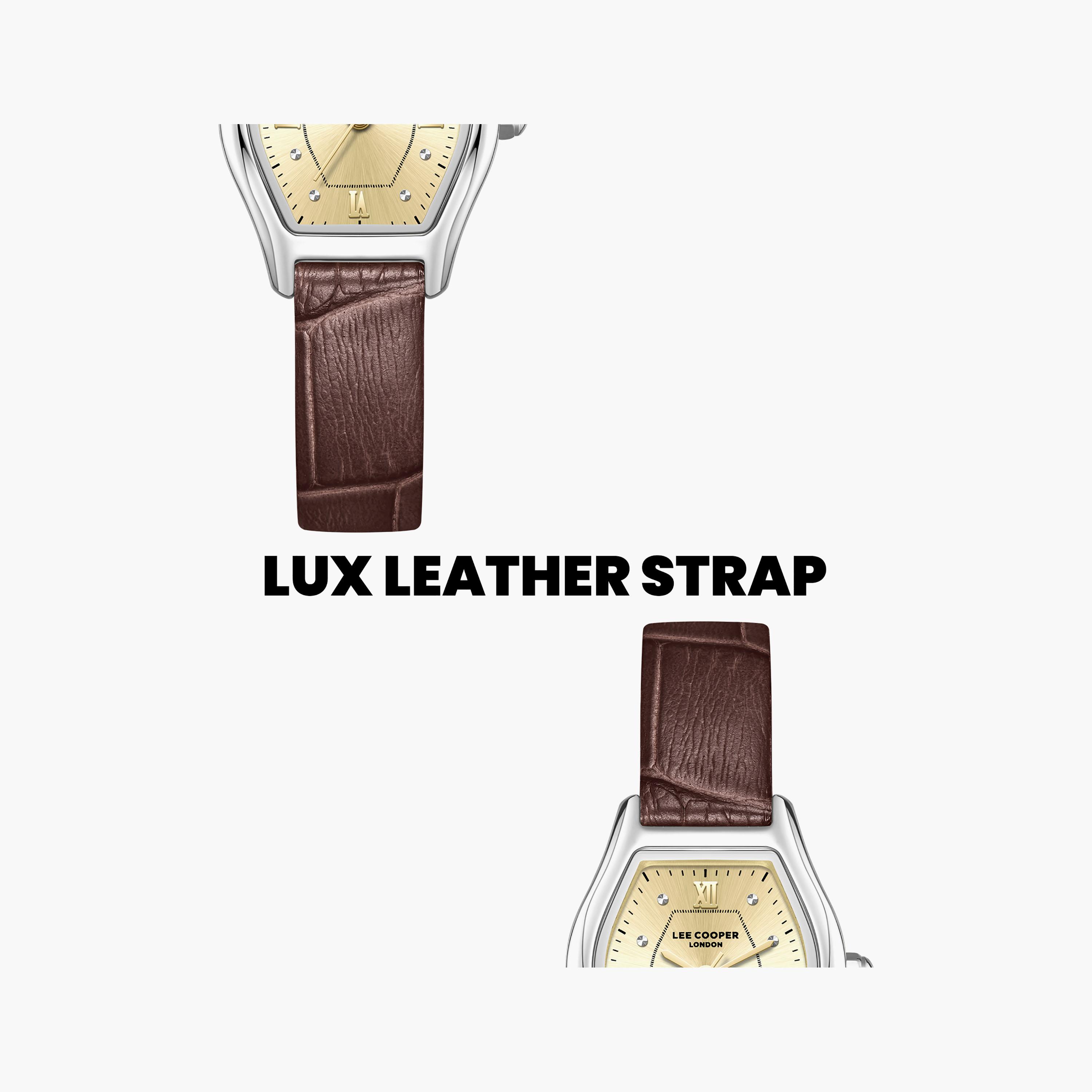 Lee Cooper Women's 29 MM Analog Gold Dial Leather Strap | LC08392-312-women-watchesandjewellery-watches-image-6