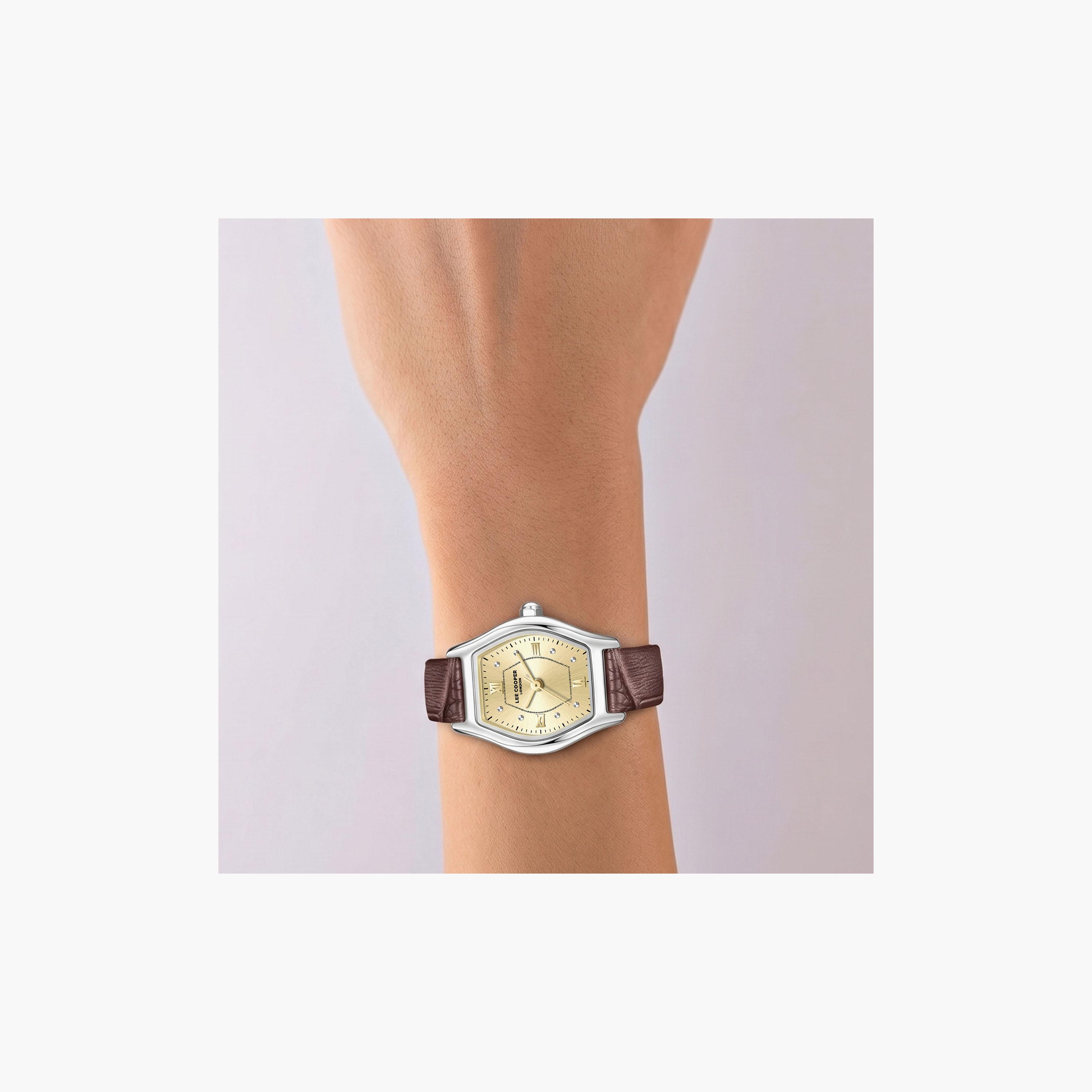 Lee Cooper Women's 29 MM Analog Gold Dial Leather Strap | LC08392-312-women-watchesandjewellery-watches-image-7
