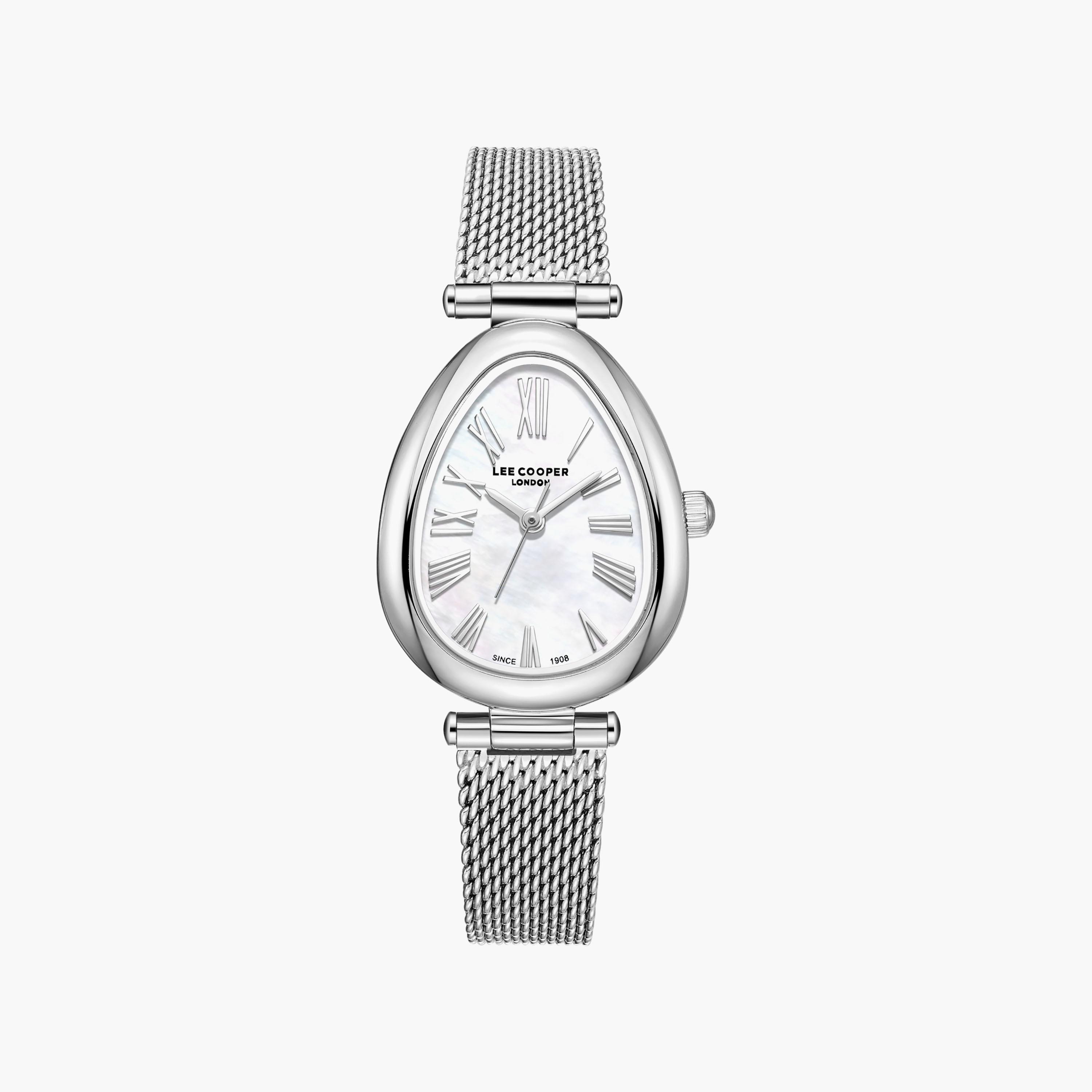 Lee Cooper Women's 23 MM Analog White Dial Mesh Strap | LC08360-320-women-watchesandjewellery-watches-image-1
