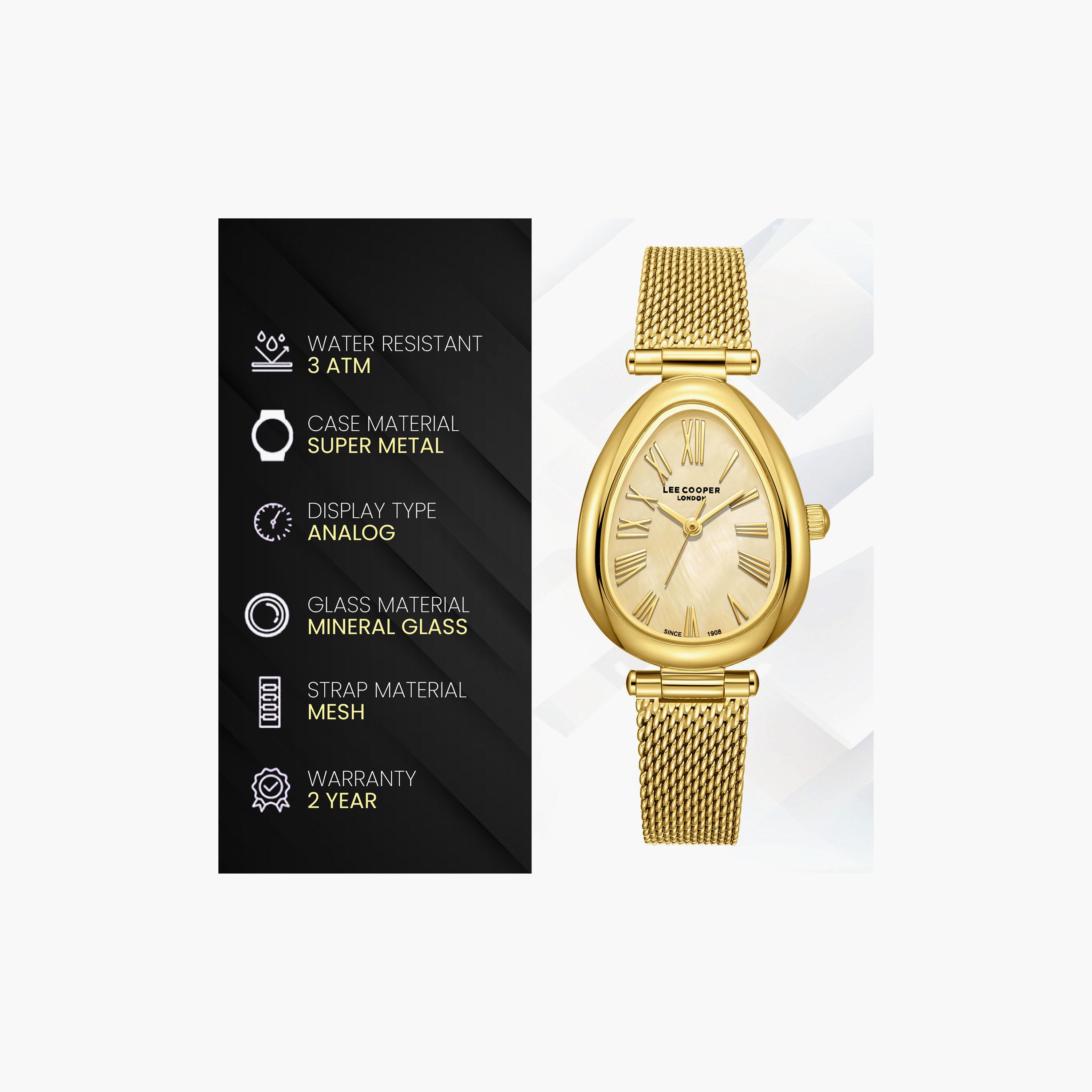 Lee Cooper Women's 23 MM Analog Gold Dial Mesh Strap | LC08360-110-women-watchesandjewellery-watches-image-10