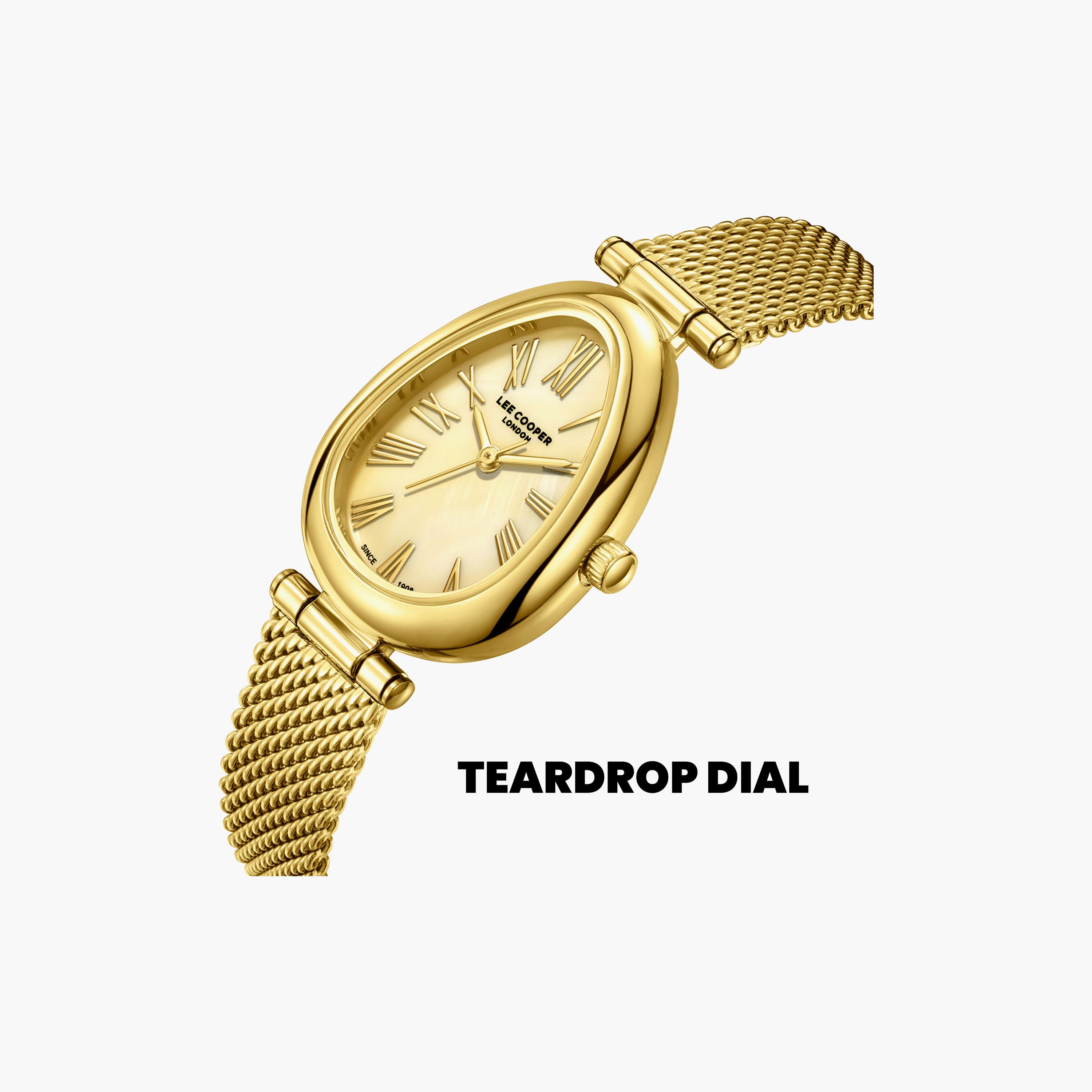 Lee Cooper Women's 23 MM Analog Gold Dial Mesh Strap | LC08360-110-women-watchesandjewellery-watches-image-7