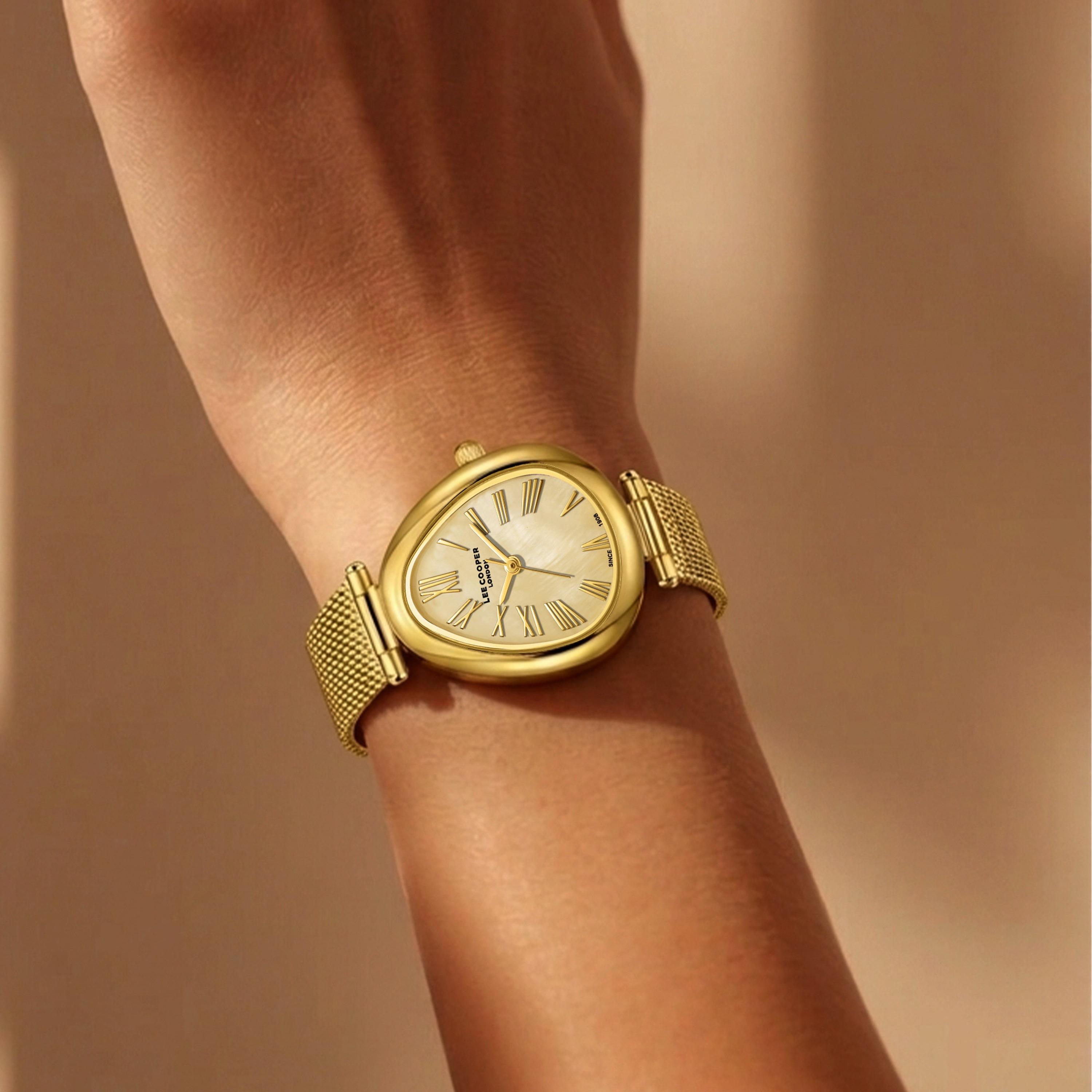 Lee Cooper Women's 23 MM Analog Gold Dial Mesh Strap | LC08360-110-women-watchesandjewellery-watches-image-8