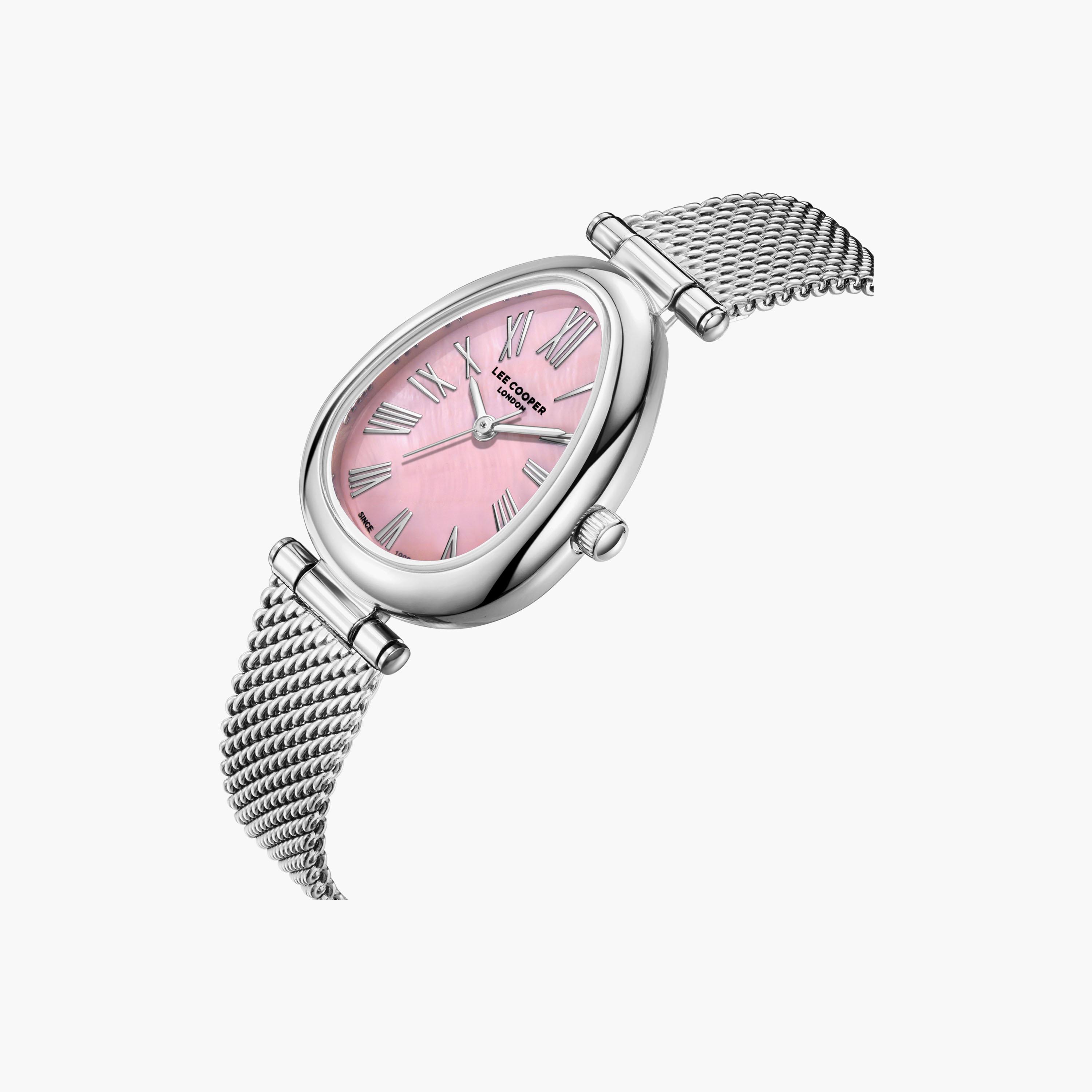 Lee Cooper Women's 23 MM Analog Pink Dial Mesh Strap | LC08360-380-women-watchesandjewellery-watches-image-3