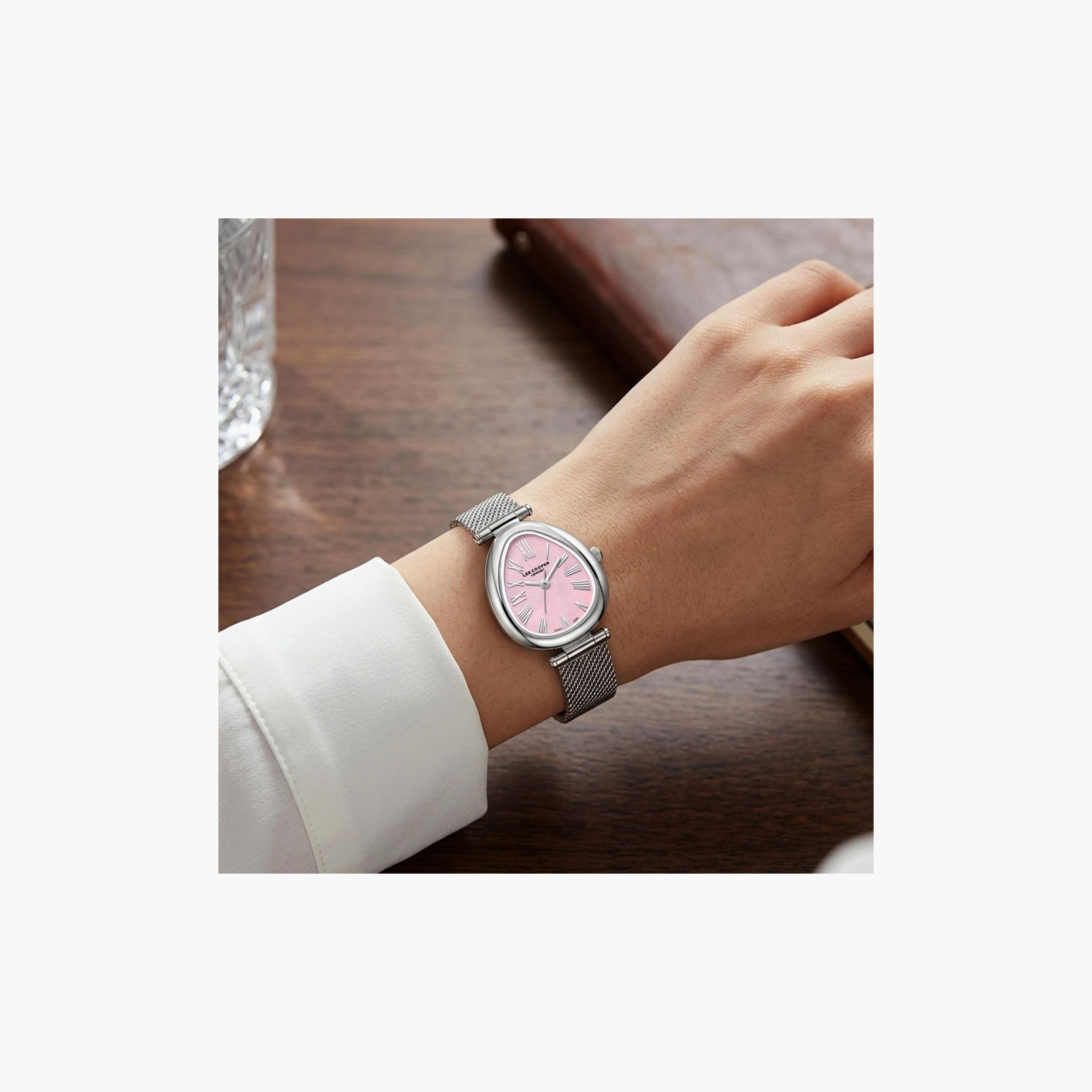 Lee Cooper Women's 23 MM Analog Pink Dial Mesh Strap | LC08360-380-women-watchesandjewellery-watches-image-7