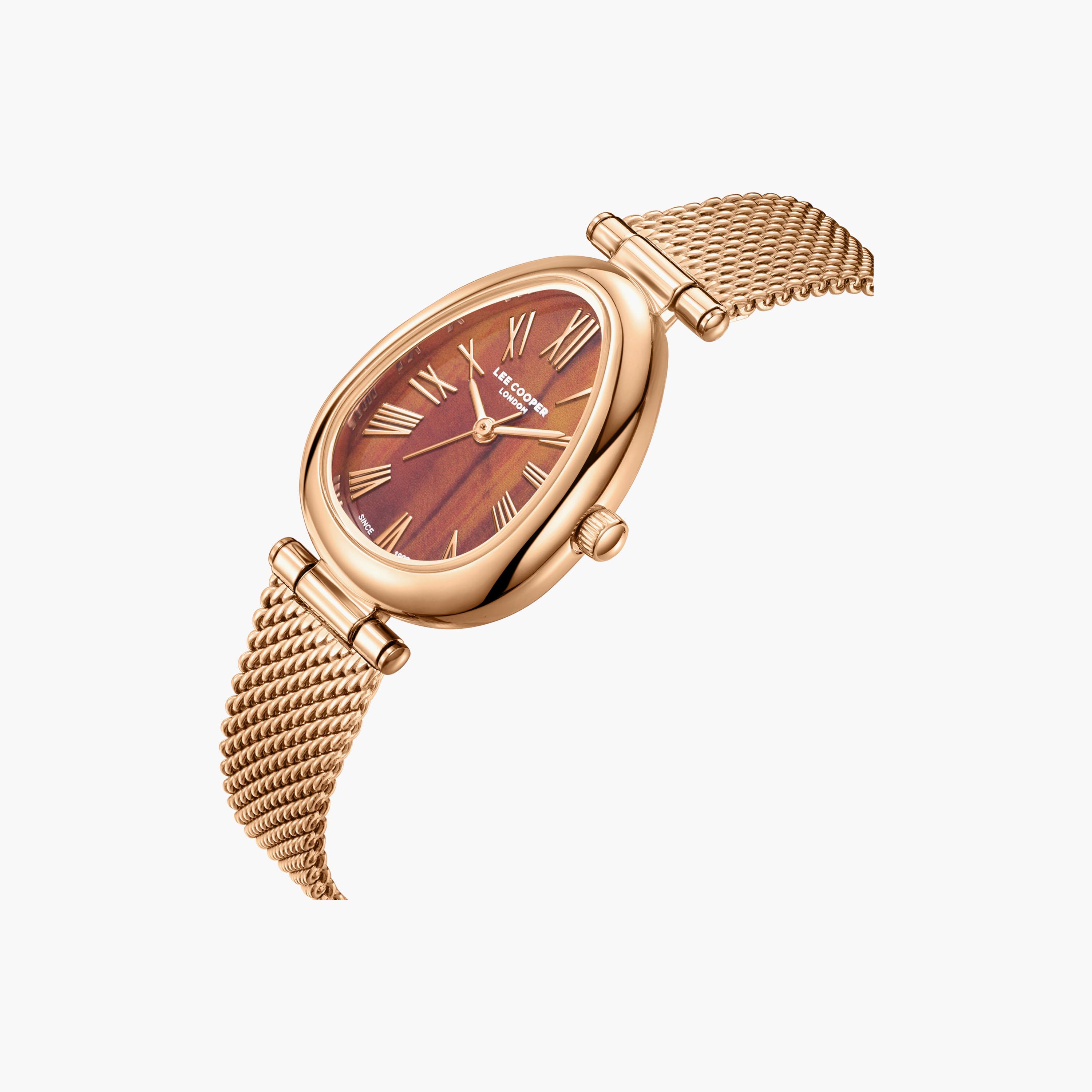 Lee Cooper Women's 23 MM Analog Dark Brown Dial Mesh Strap | LC08360-440-women-watchesandjewellery-watches-image-3