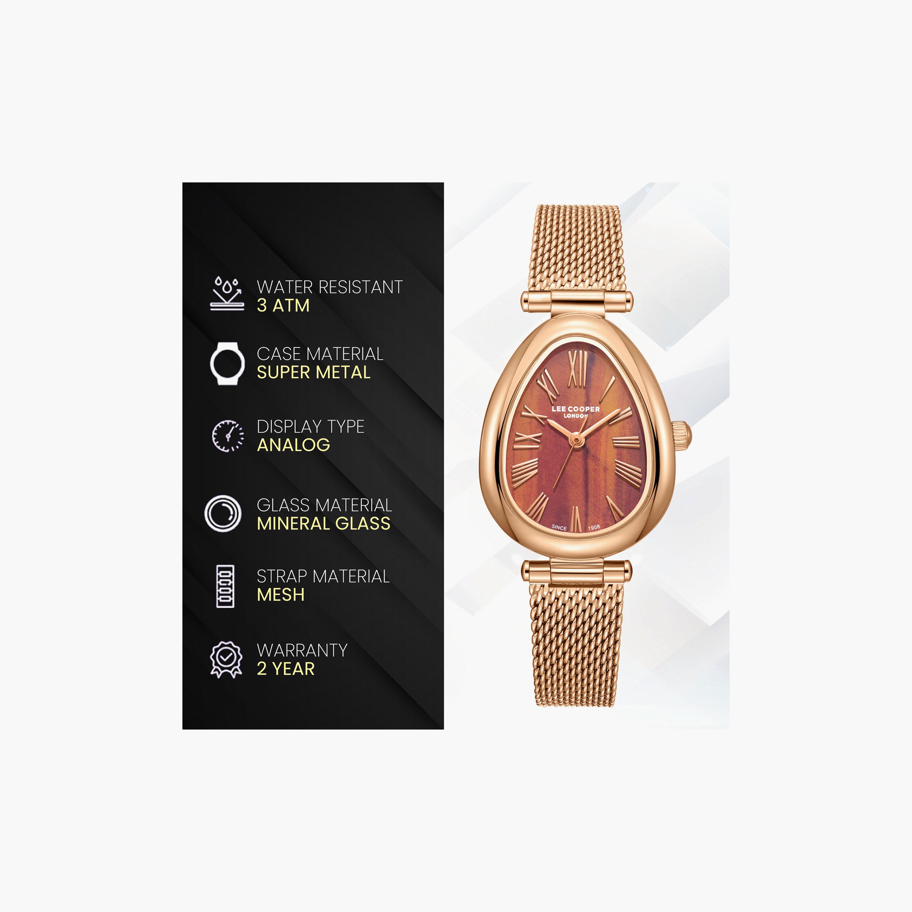 Lee Cooper Women's 23 MM Analog Dark Brown Dial Mesh Strap | LC08360-440-women-watchesandjewellery-watches-image-9