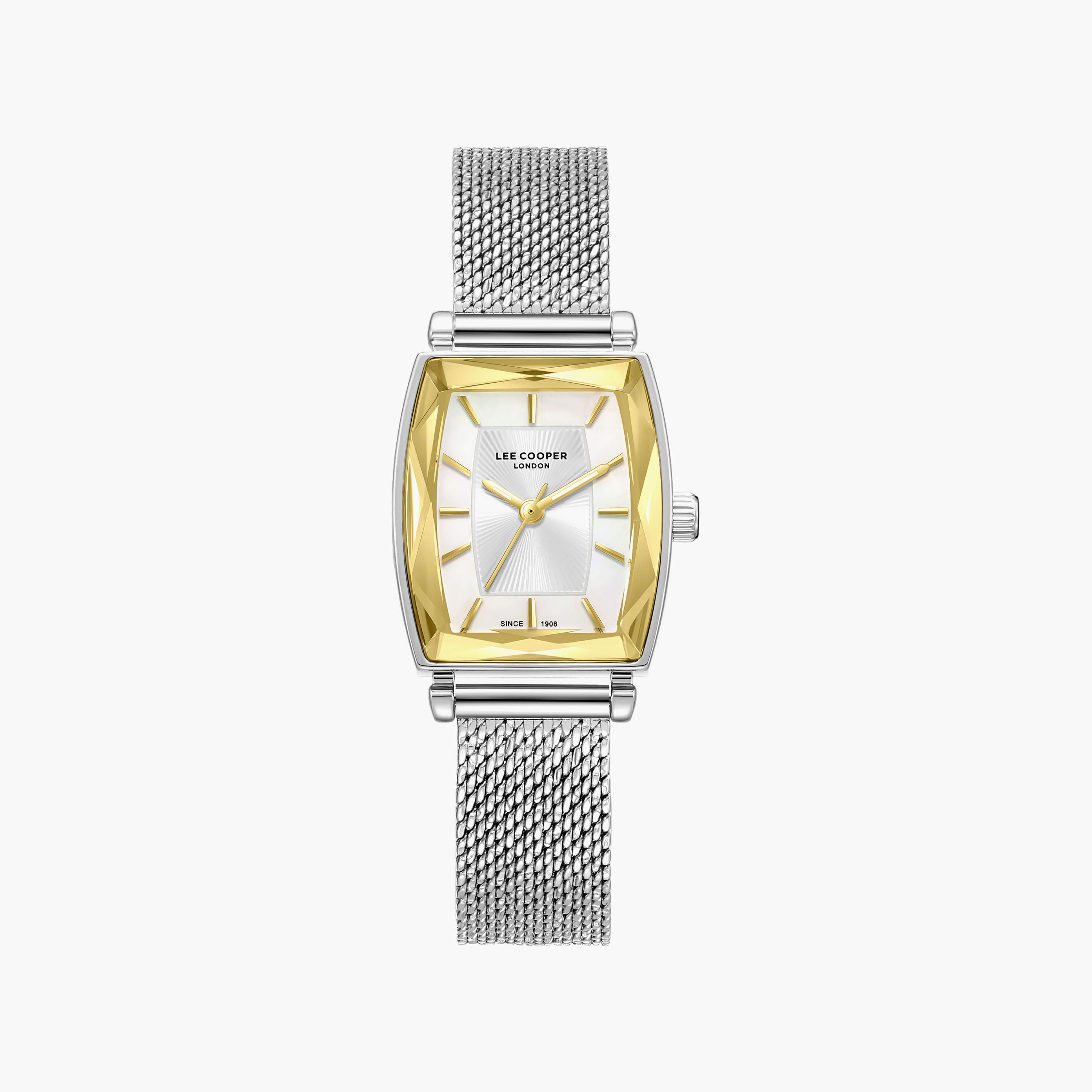 Lee Cooper Women's 33 MM Analog White Dial Mesh Strap | LC08404-220-women-watchesandjewellery-watches-image-1