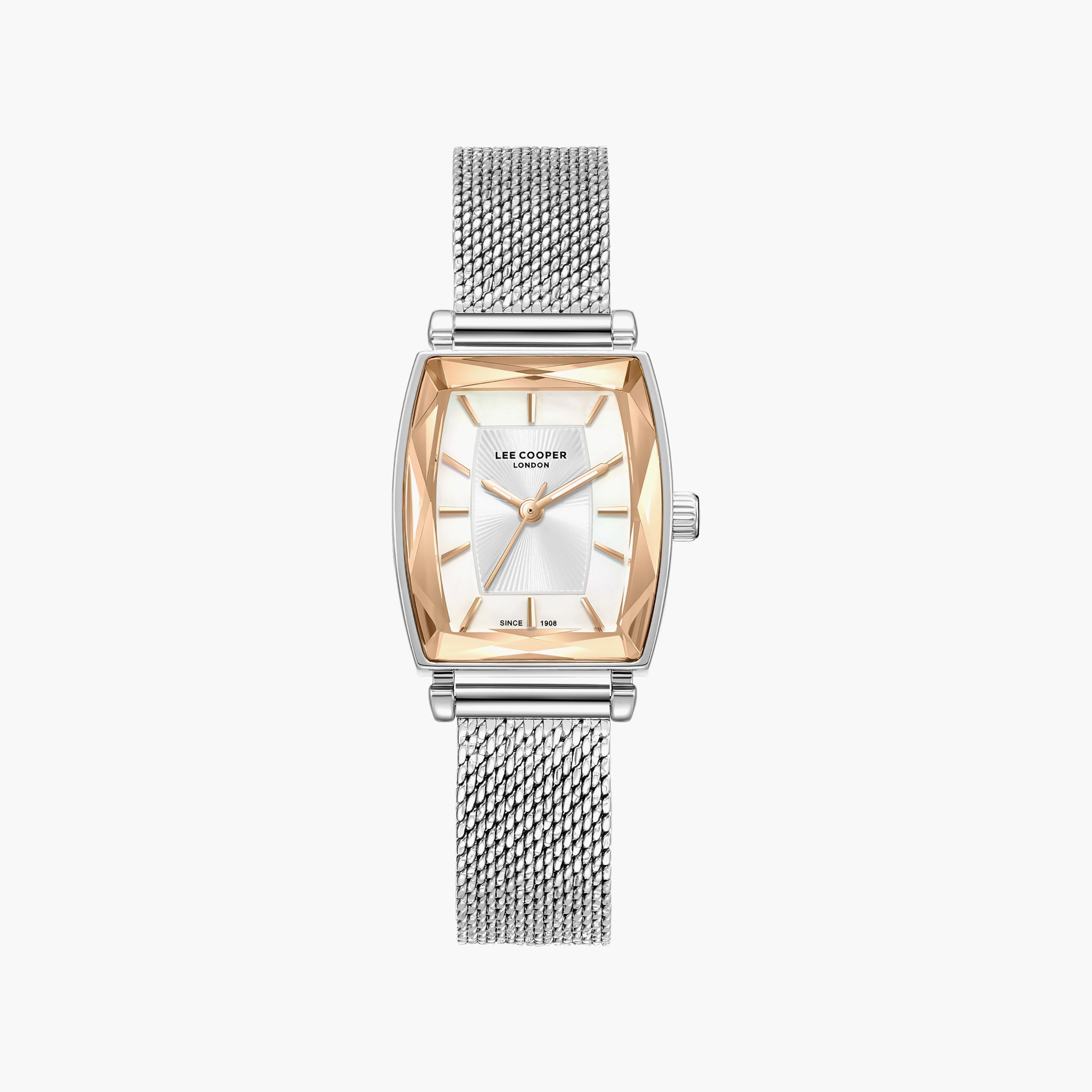 Lee Cooper Women's 33 MM Analog White Dial Mesh Strap | LC08404-520-women-watchesandjewellery-watches-image-1