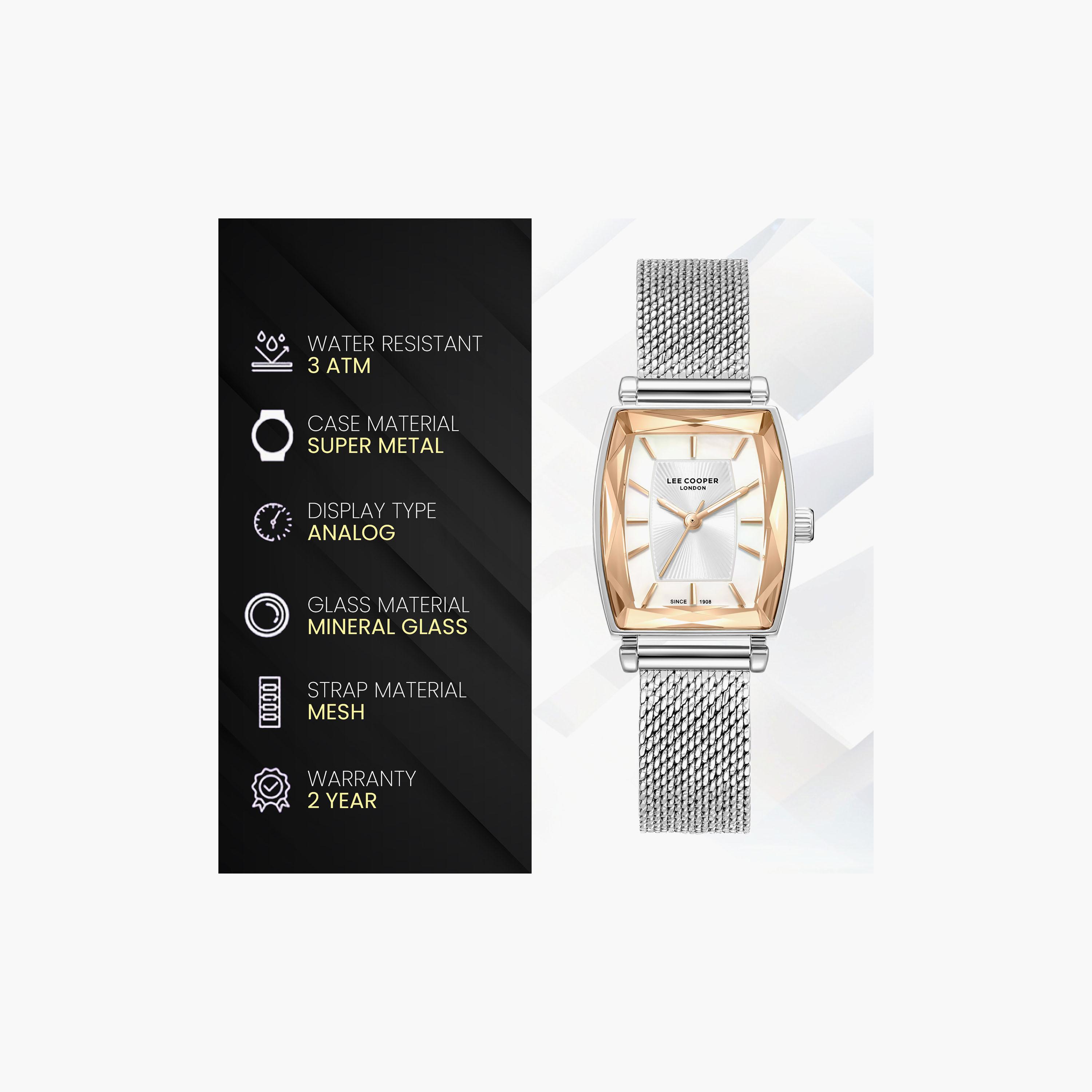 Lee Cooper Women's 33 MM Analog White Dial Mesh Strap | LC08404-520-women-watchesandjewellery-watches-image-9