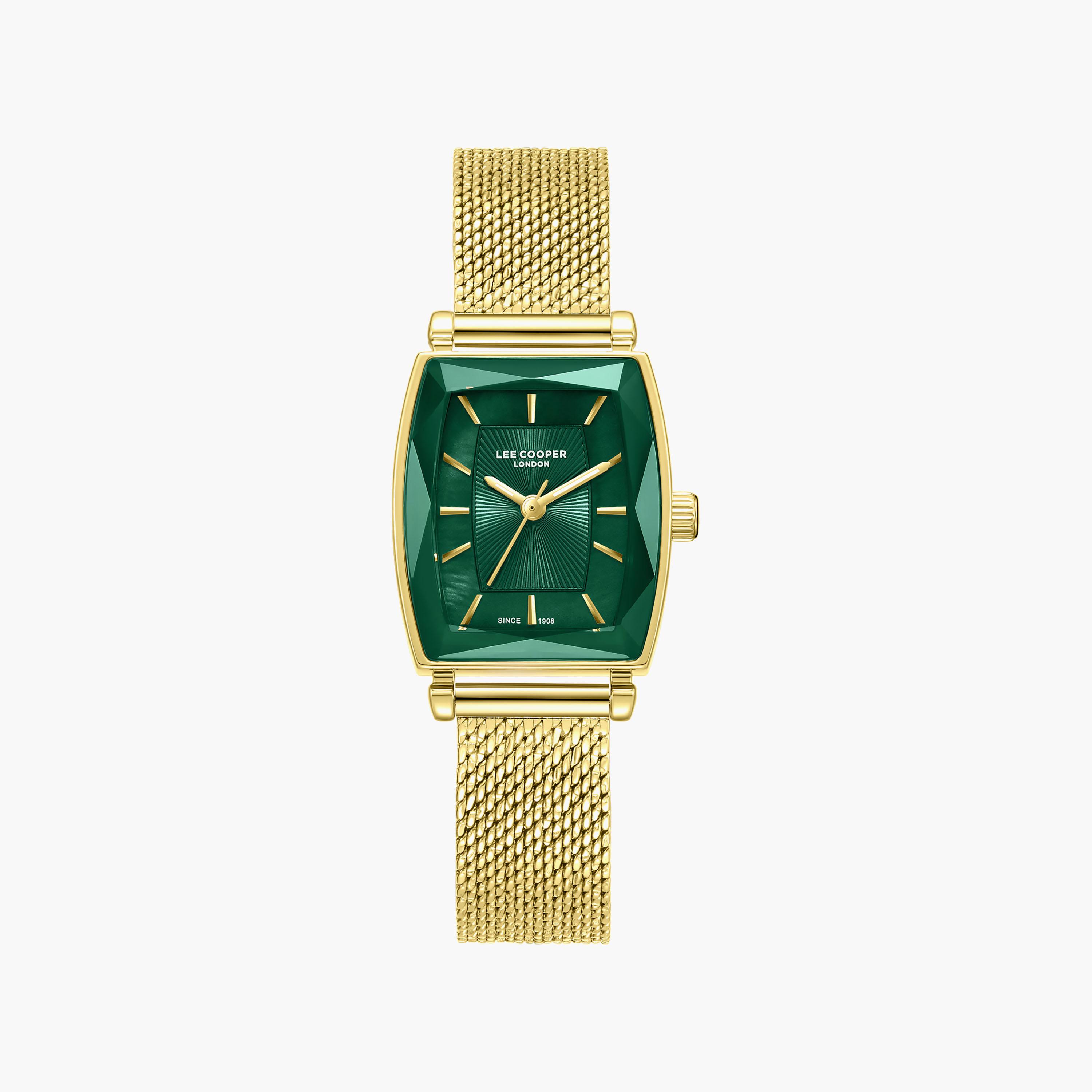 Lee Cooper Women's 33 MM Analog Green Dial Mesh Strap | LC08404-190-women-watchesandjewellery-watches-image-1