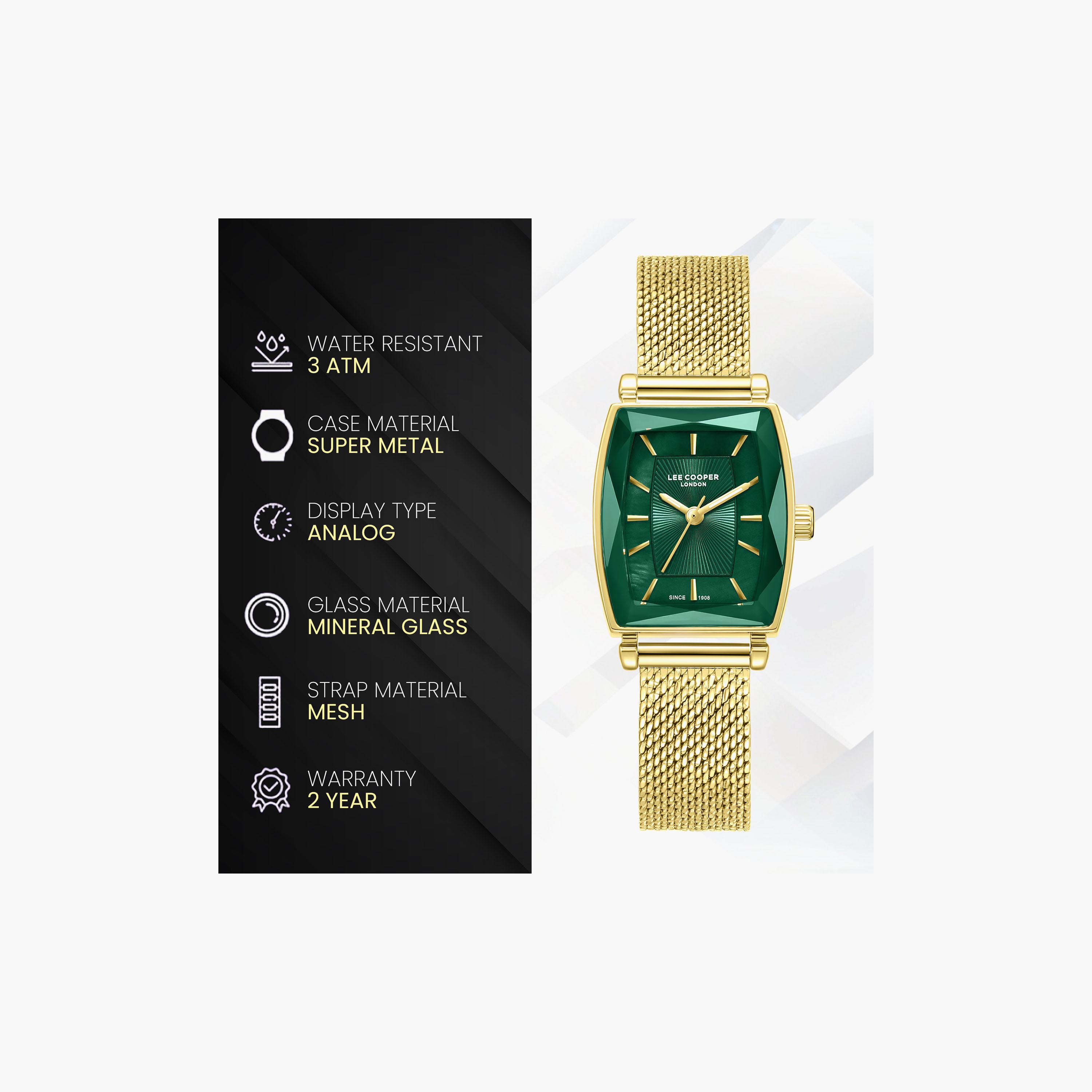 Lee Cooper Women's 33 MM Analog Green Dial Mesh Strap | LC08404-190-women-watchesandjewellery-watches-image-9