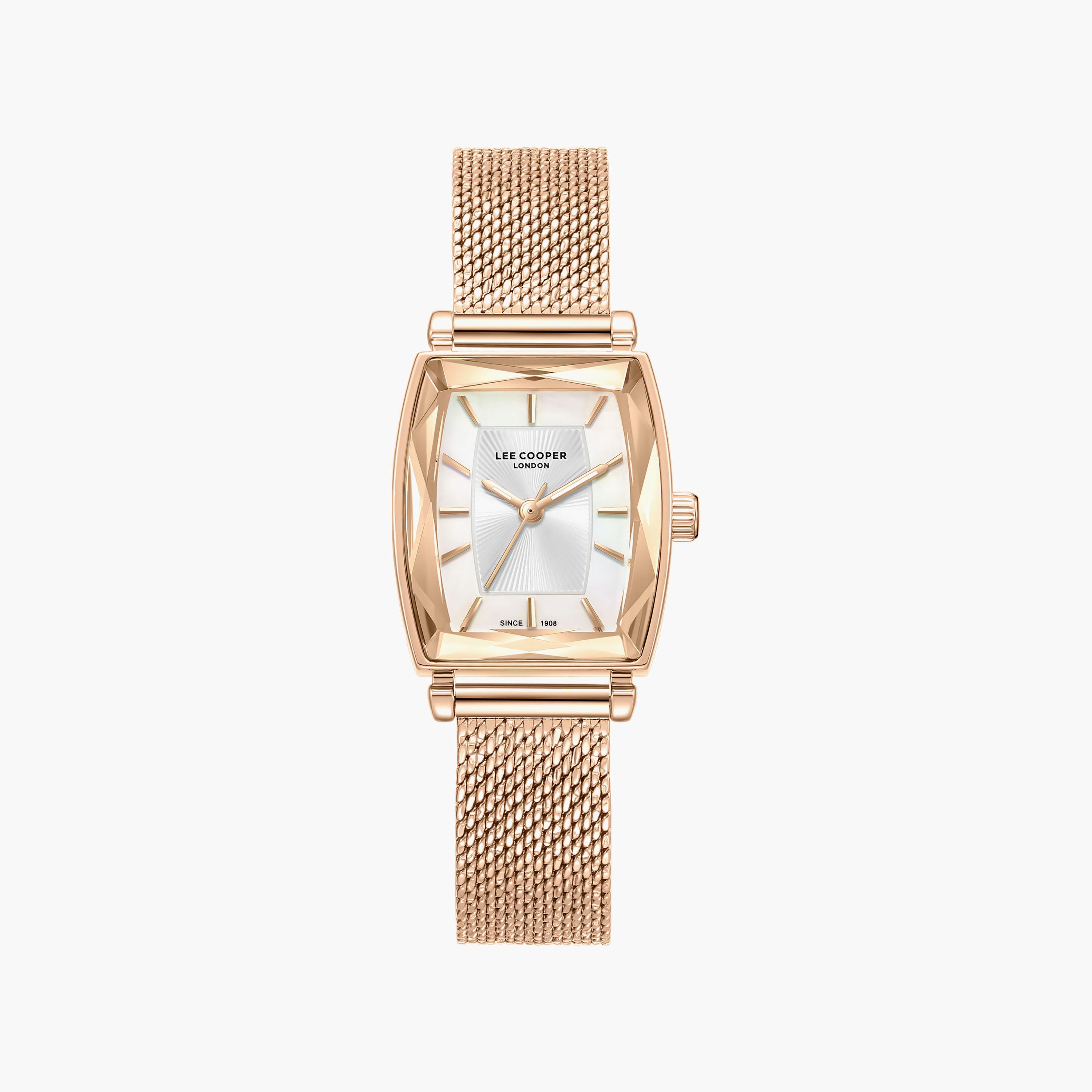 Lee Cooper Women's 33 MM Analog White Dial Mesh Strap | LC08404-420-women-watchesandjewellery-watches-image-1