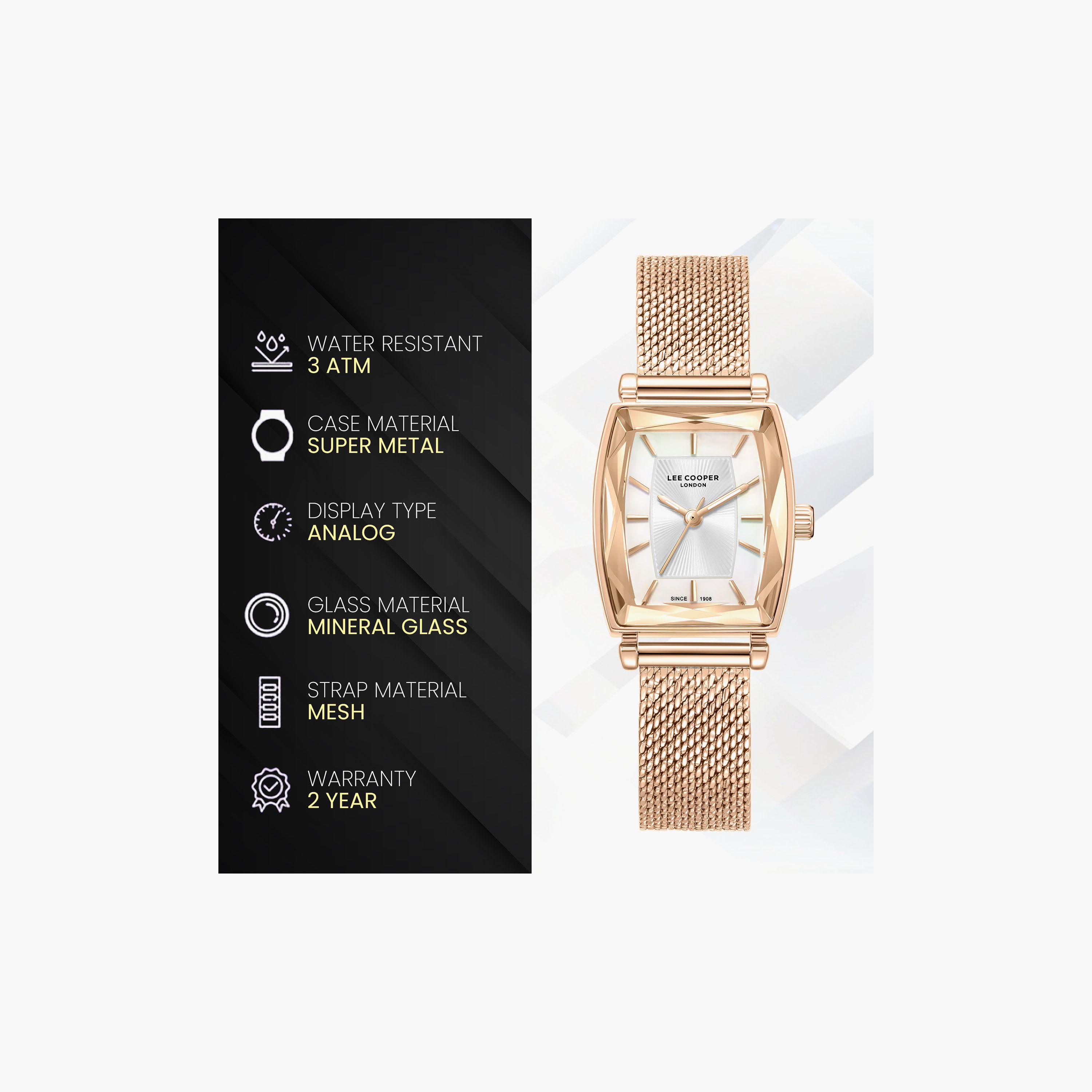 Lee Cooper Women's 33 MM Analog White Dial Mesh Strap | LC08404-420-women-watchesandjewellery-watches-image-9