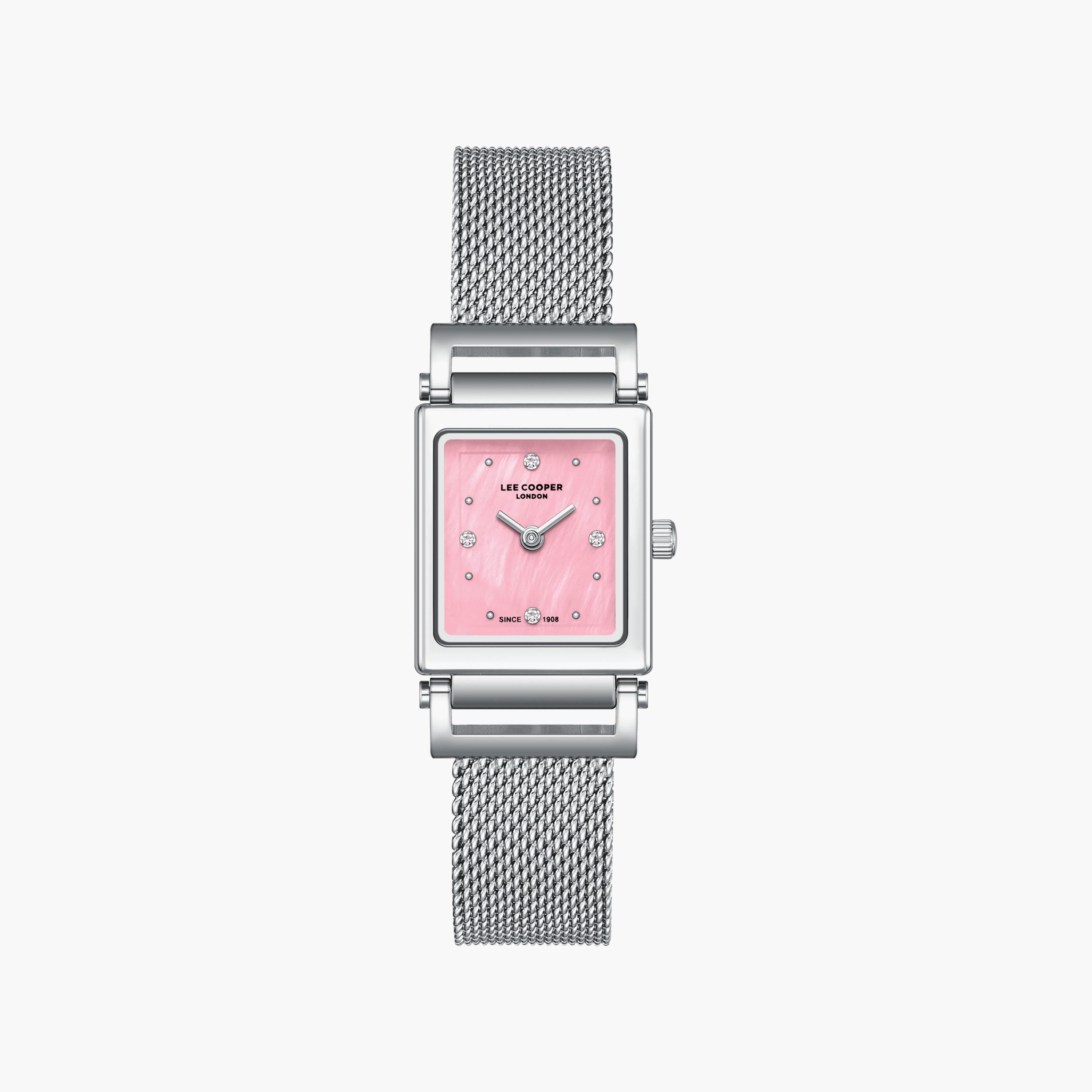 Lee Cooper Women's 30 MM Analog Pink Dial Mesh Strap | LC08386-380-women-watchesandjewellery-watches-image-1