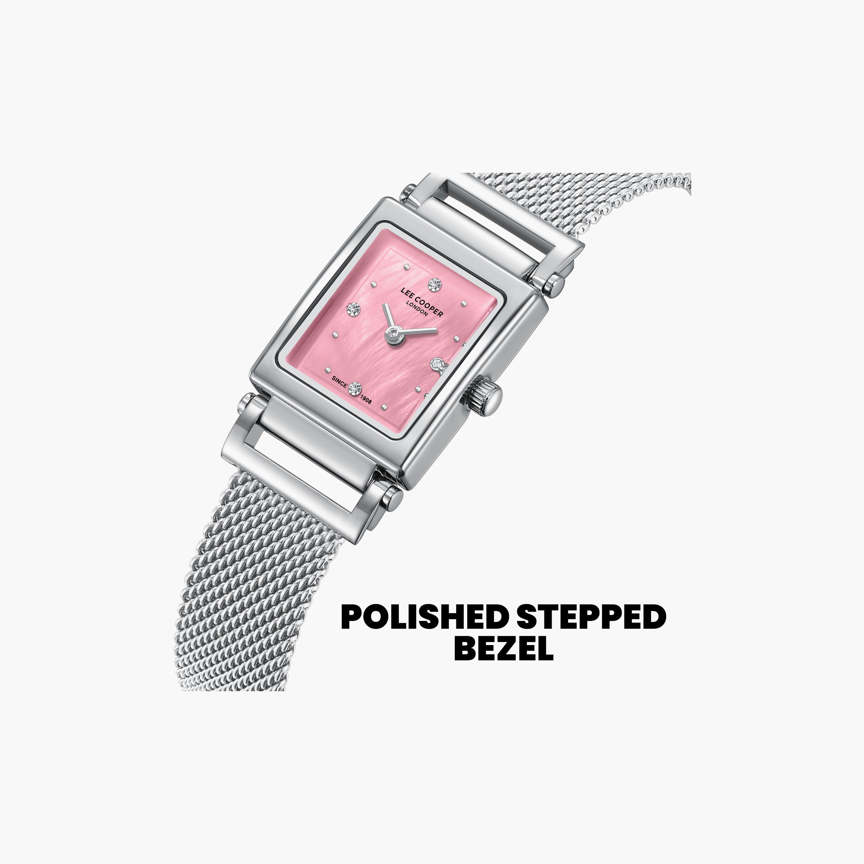 Lee Cooper Women's 30 MM Analog Pink Dial Mesh Strap | LC08386-380-women-watchesandjewellery-watches-image-6