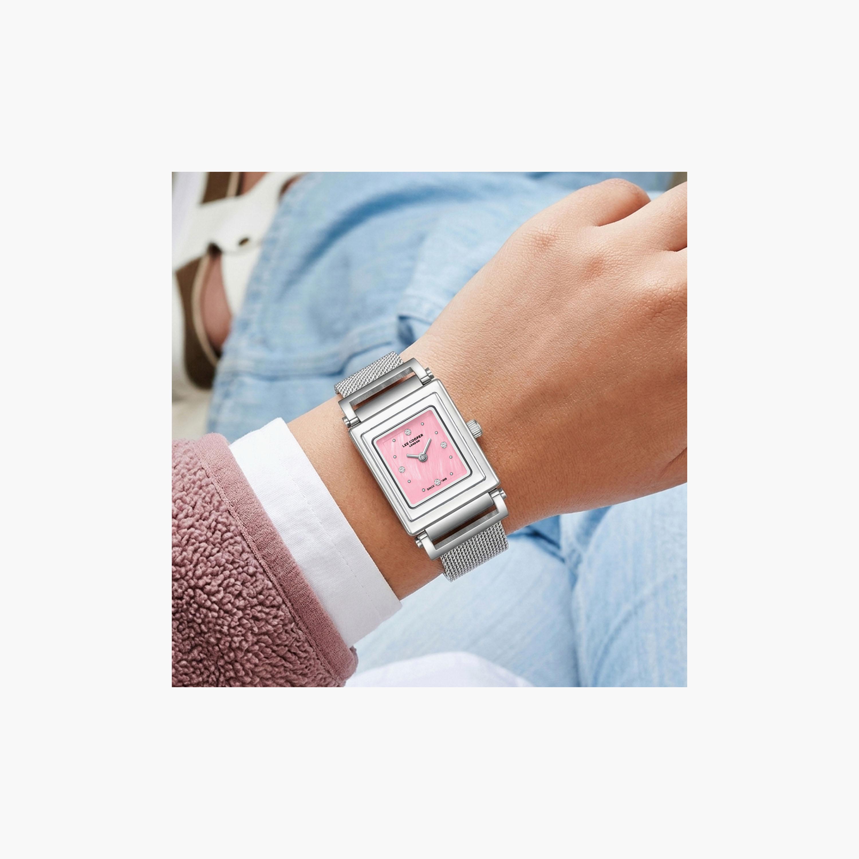 Lee Cooper Women's 30 MM Analog Pink Dial Mesh Strap | LC08386-380-women-watchesandjewellery-watches-image-7