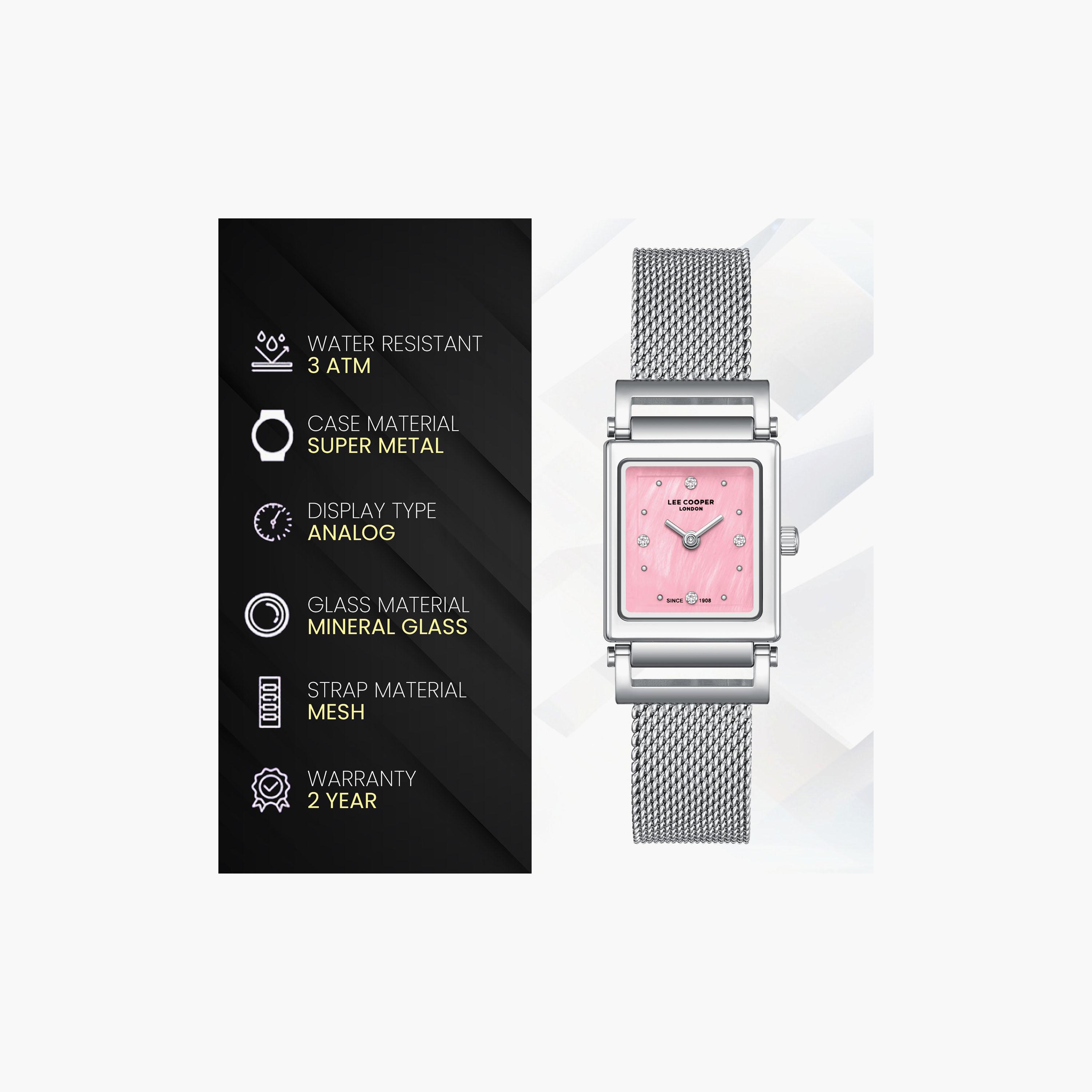 Lee Cooper Women's 30 MM Analog Pink Dial Mesh Strap | LC08386-380-women-watchesandjewellery-watches-image-9